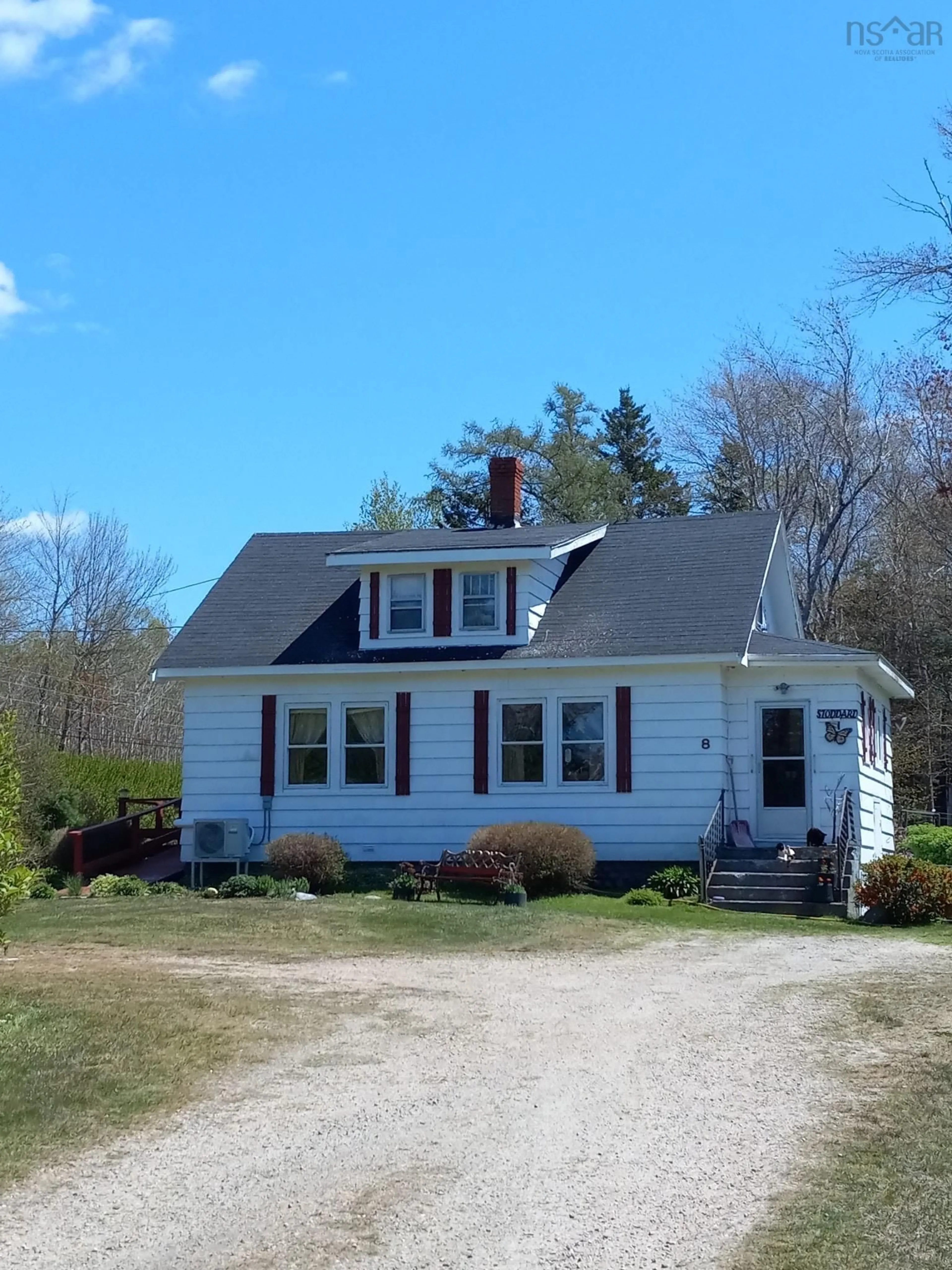 Home with vinyl exterior material, street for 8 Frotten Rd, South Quinan Nova Scotia B0W 3M0