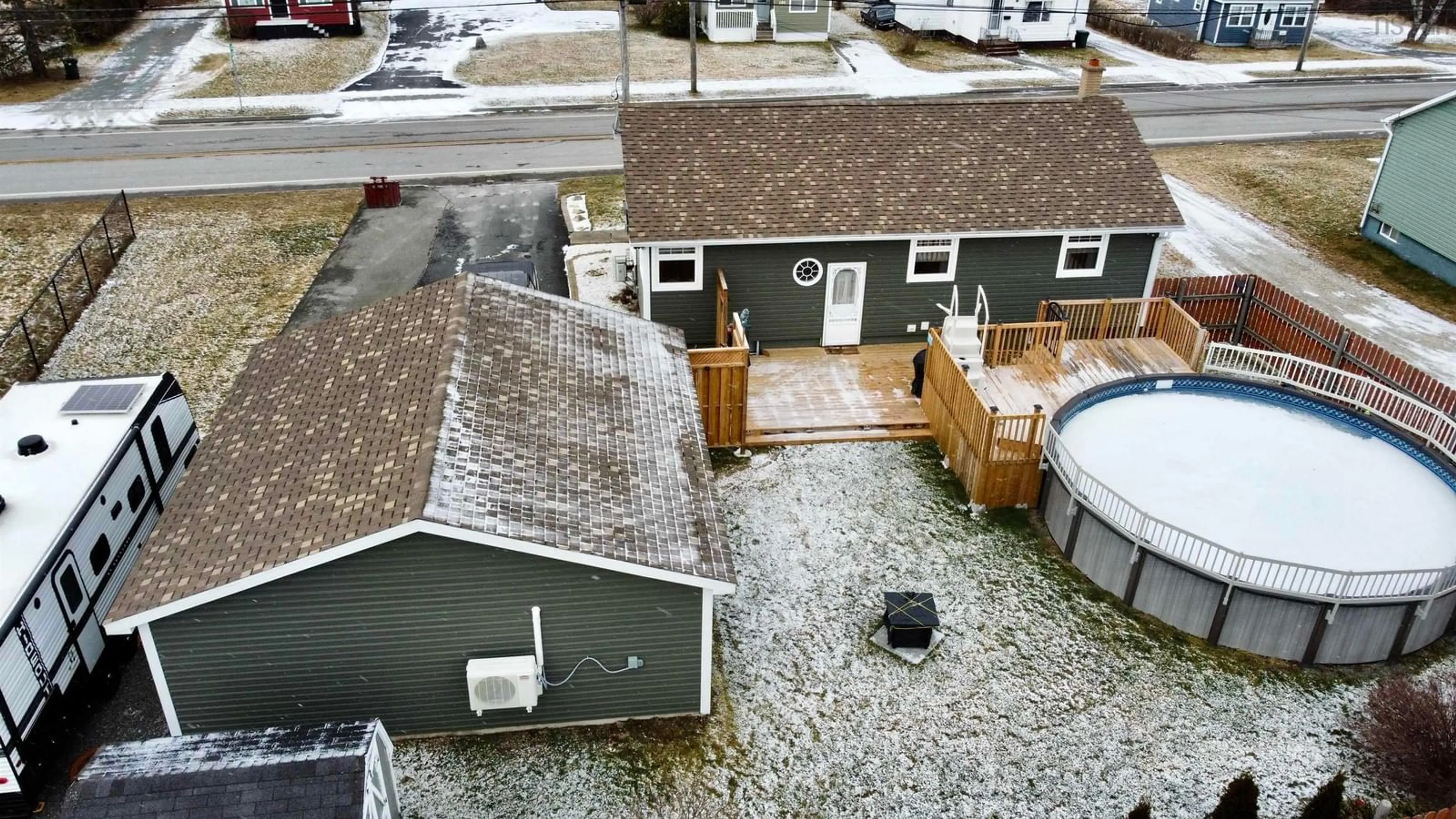 A pic from outside/outdoor area/front of a property/back of a property/a pic from drone, street for 287 Brookside St, Glace Bay Nova Scotia B1A 1M3