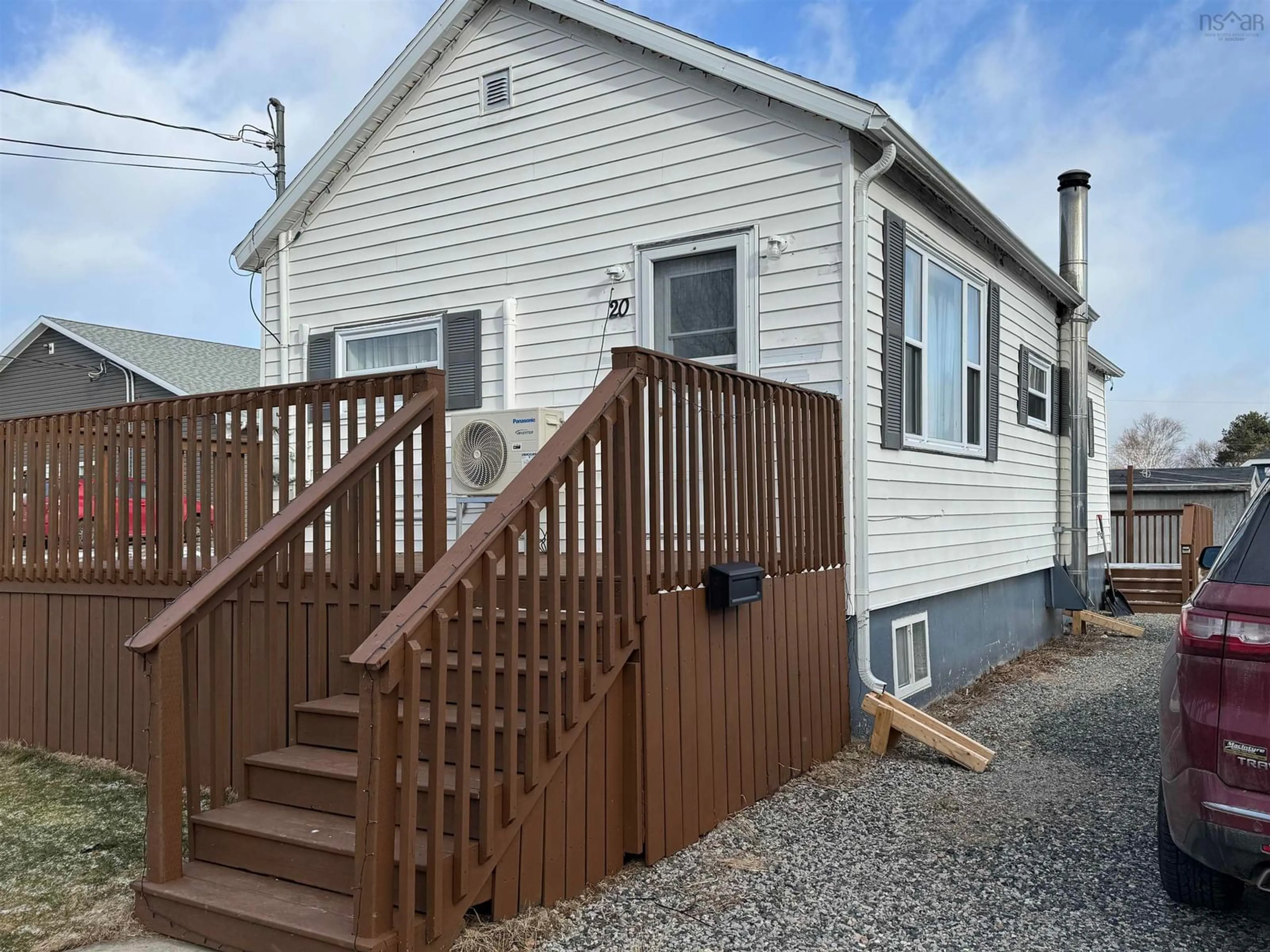 Home with vinyl exterior material, street for 20 Haley St, North Sydney Nova Scotia B2A 3L2