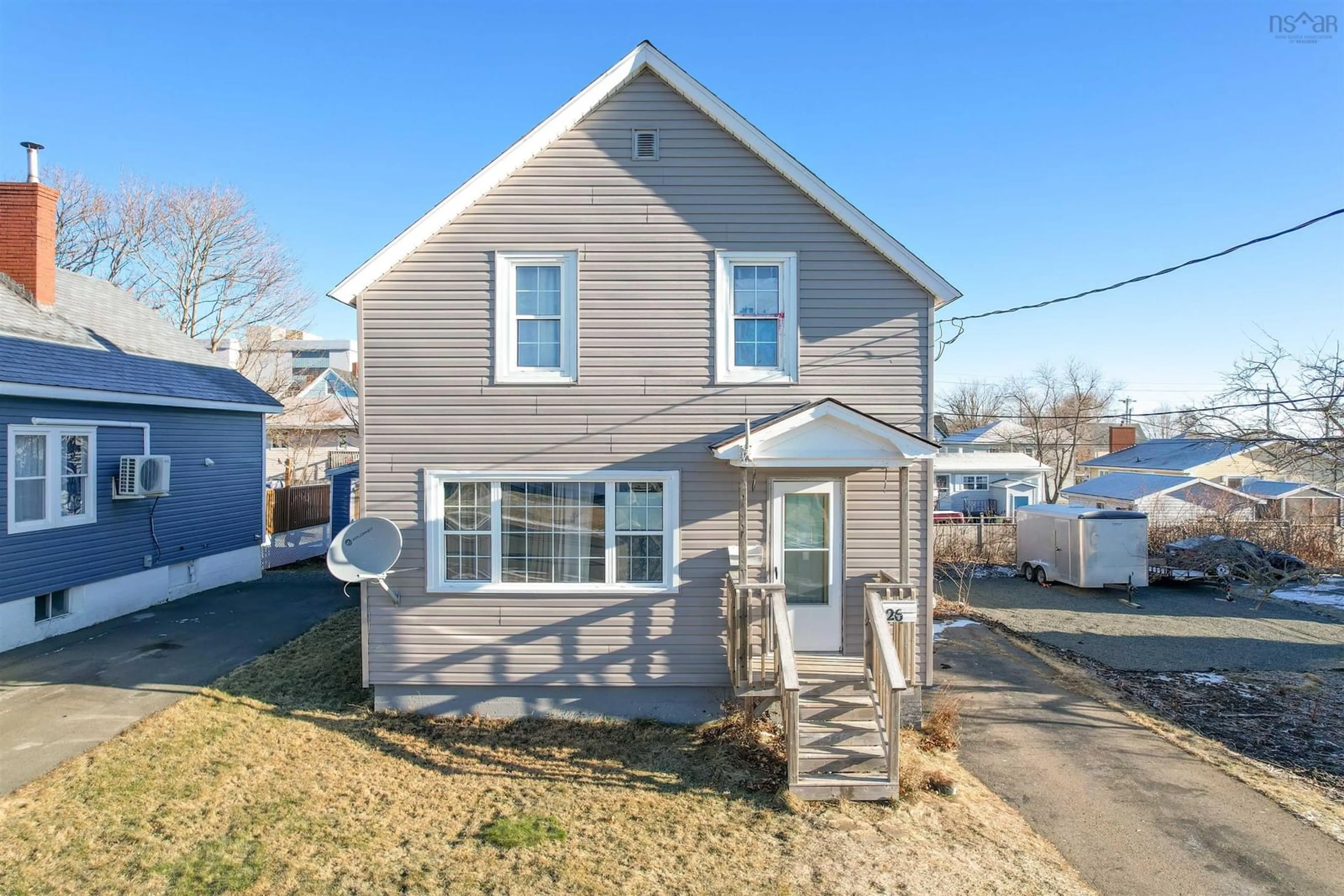 Home with vinyl exterior material, street for 26 Mcdougall St, Glace Bay Nova Scotia B1A 3E7