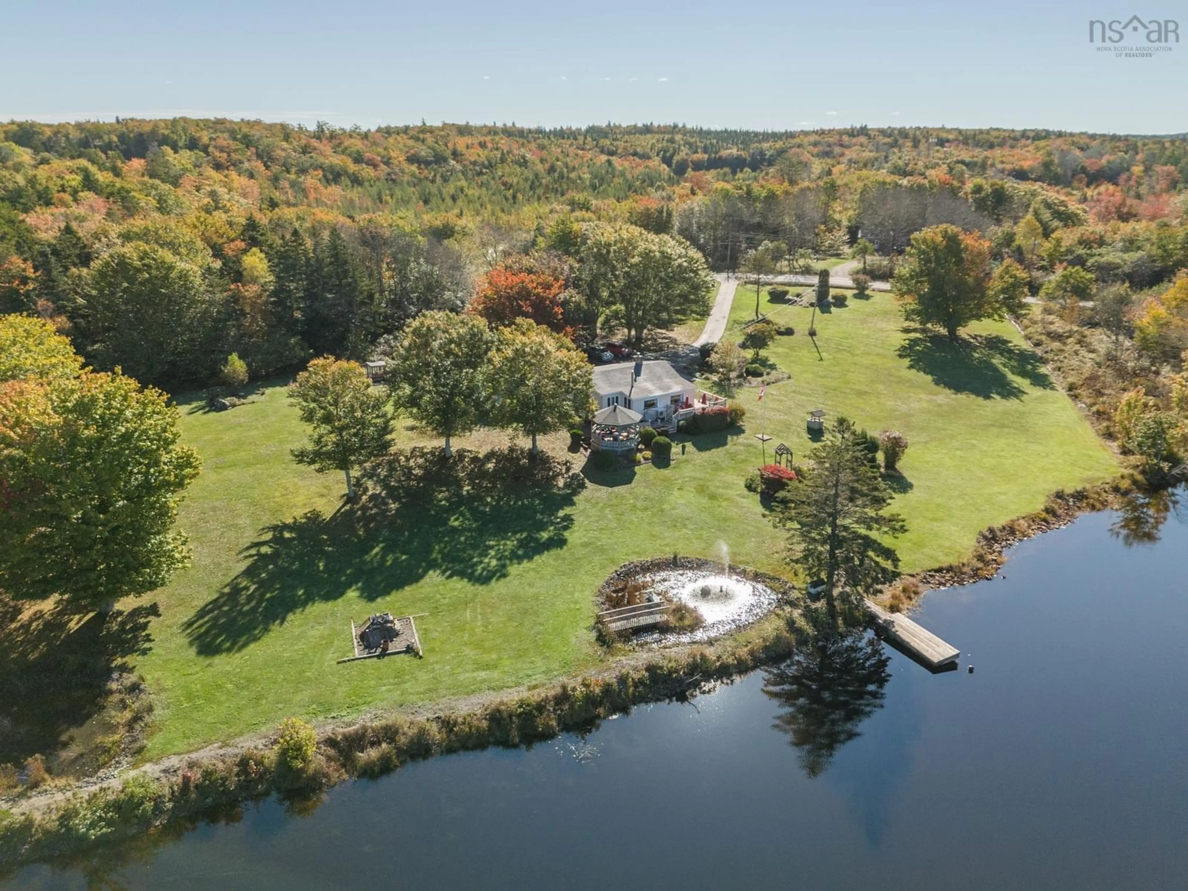 A pic from outside/outdoor area/front of a property/back of a property/a pic from drone, water/lake/river/ocean view for 5639 Highway 308, Bell Neck Nova Scotia B0W 3M0