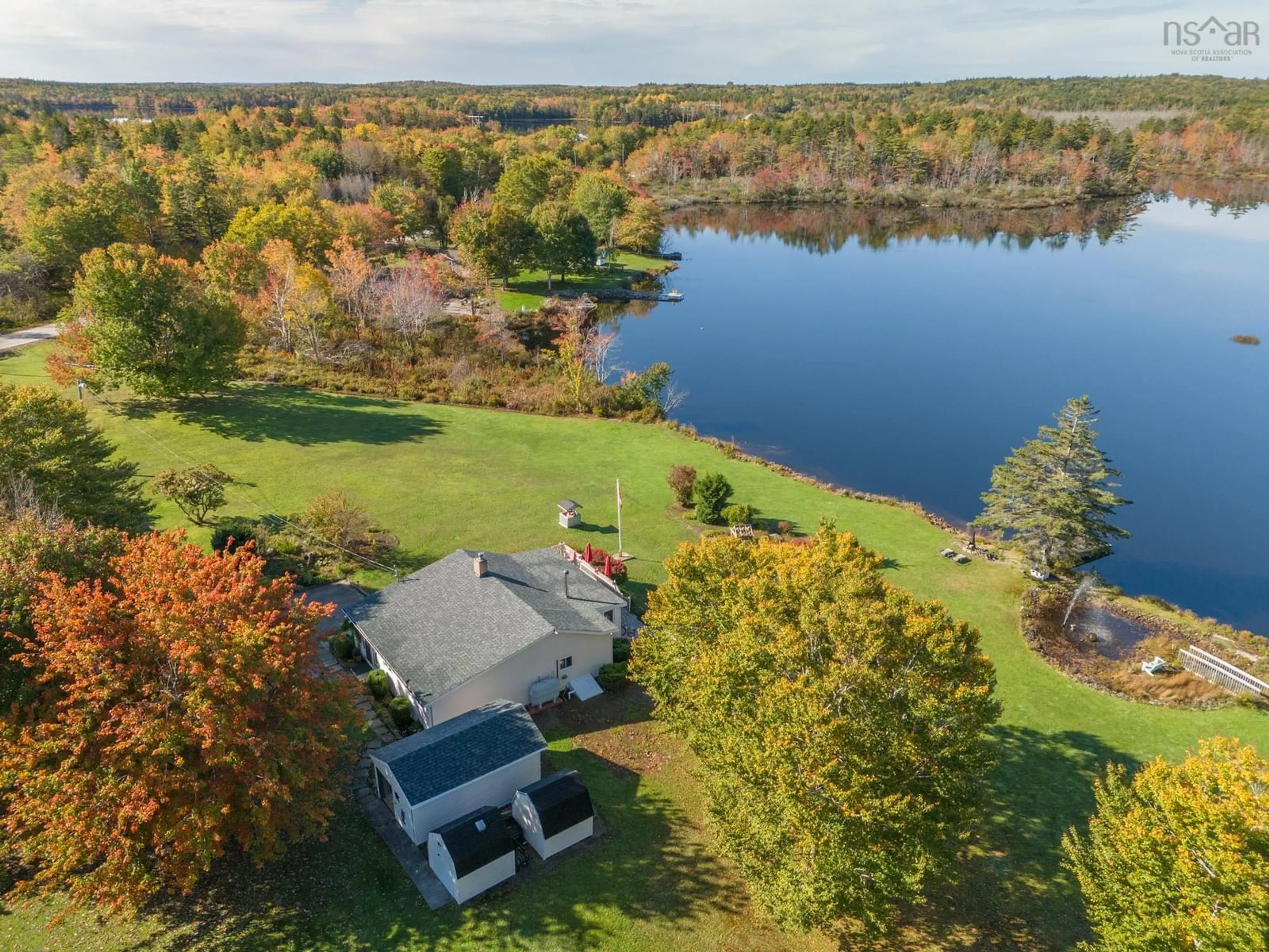 A pic from outside/outdoor area/front of a property/back of a property/a pic from drone, water/lake/river/ocean view for 5639 Highway 308, Bell Neck Nova Scotia B0W 3M0