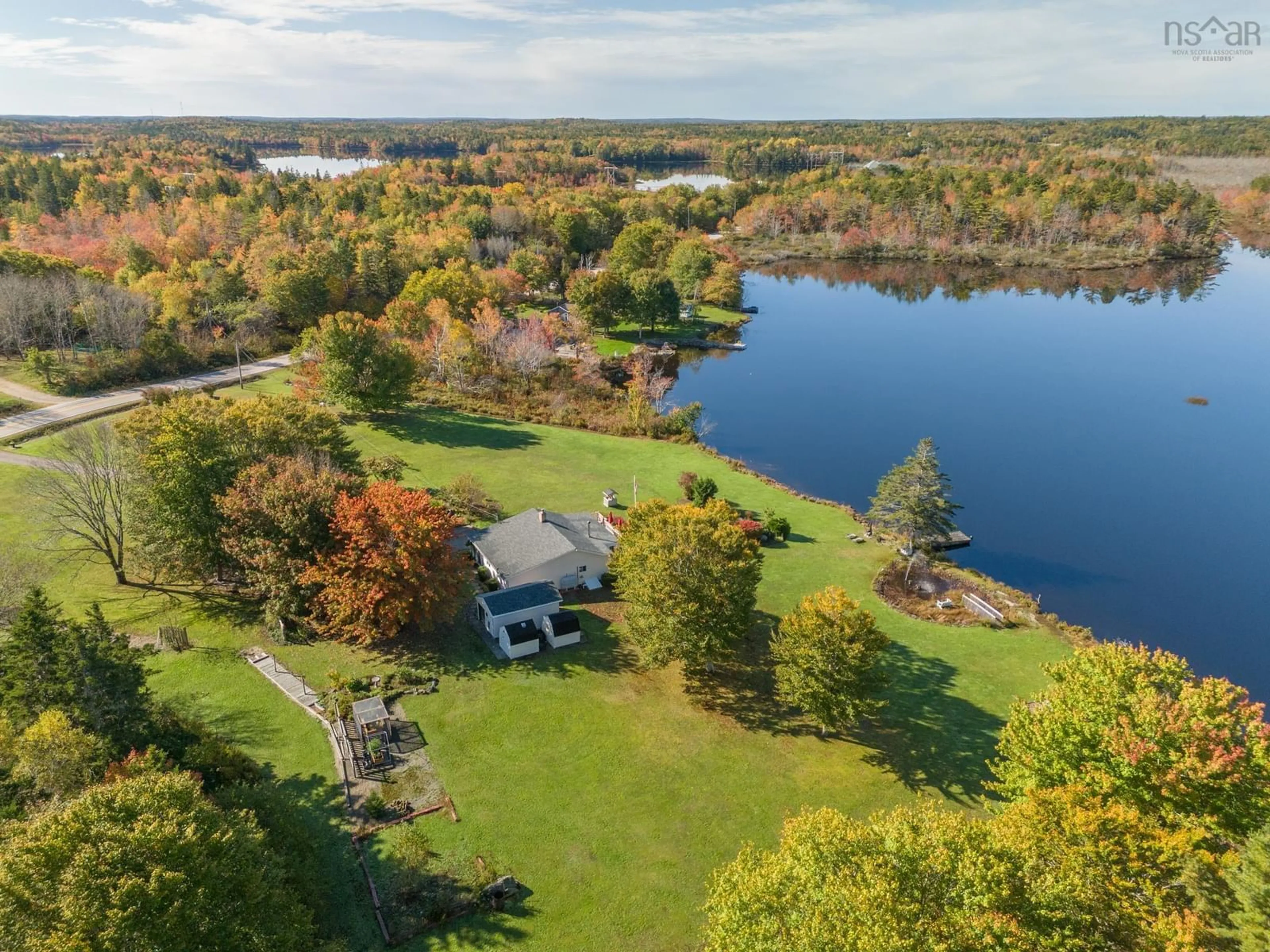 A pic from outside/outdoor area/front of a property/back of a property/a pic from drone, water/lake/river/ocean view for 5639 Highway 308, Bell Neck Nova Scotia B0W 3M0