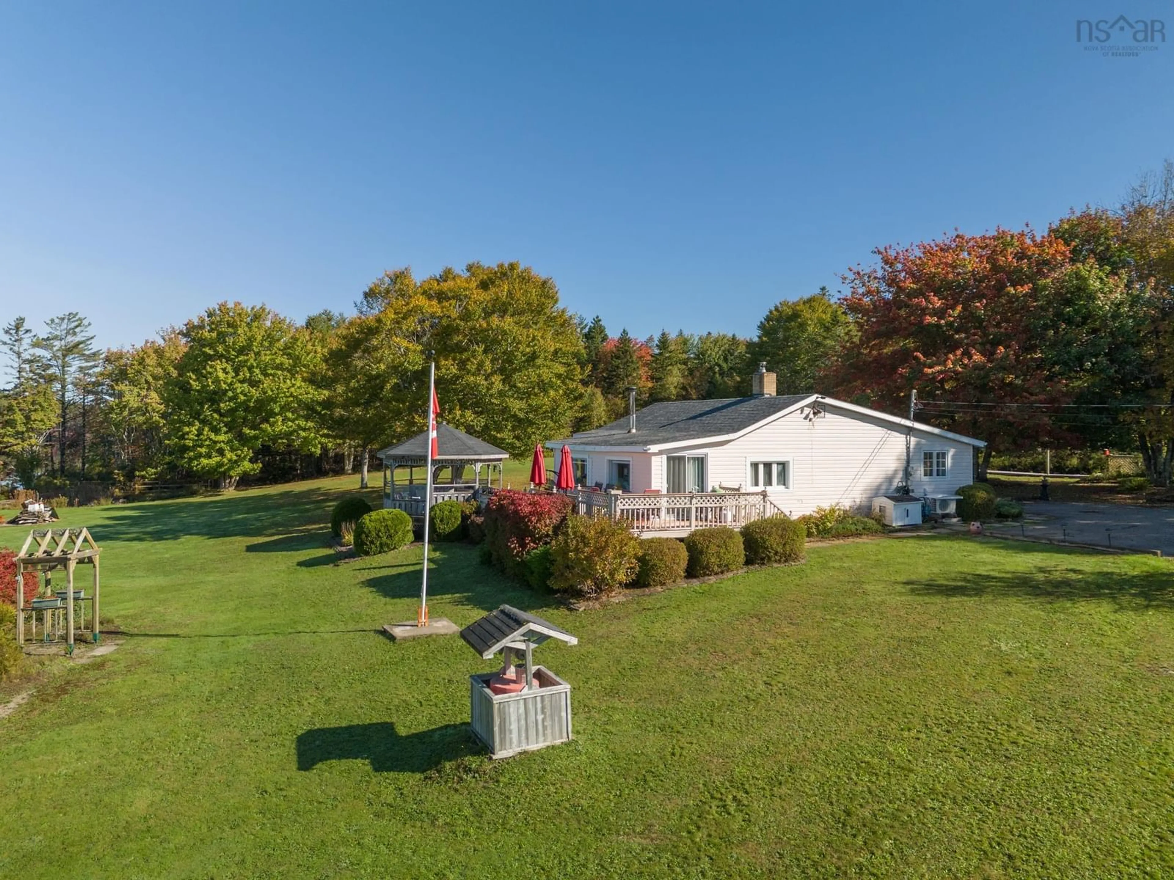 A pic from outside/outdoor area/front of a property/back of a property/a pic from drone, water/lake/river/ocean view for 5639 Highway 308, Bell Neck Nova Scotia B0W 3M0