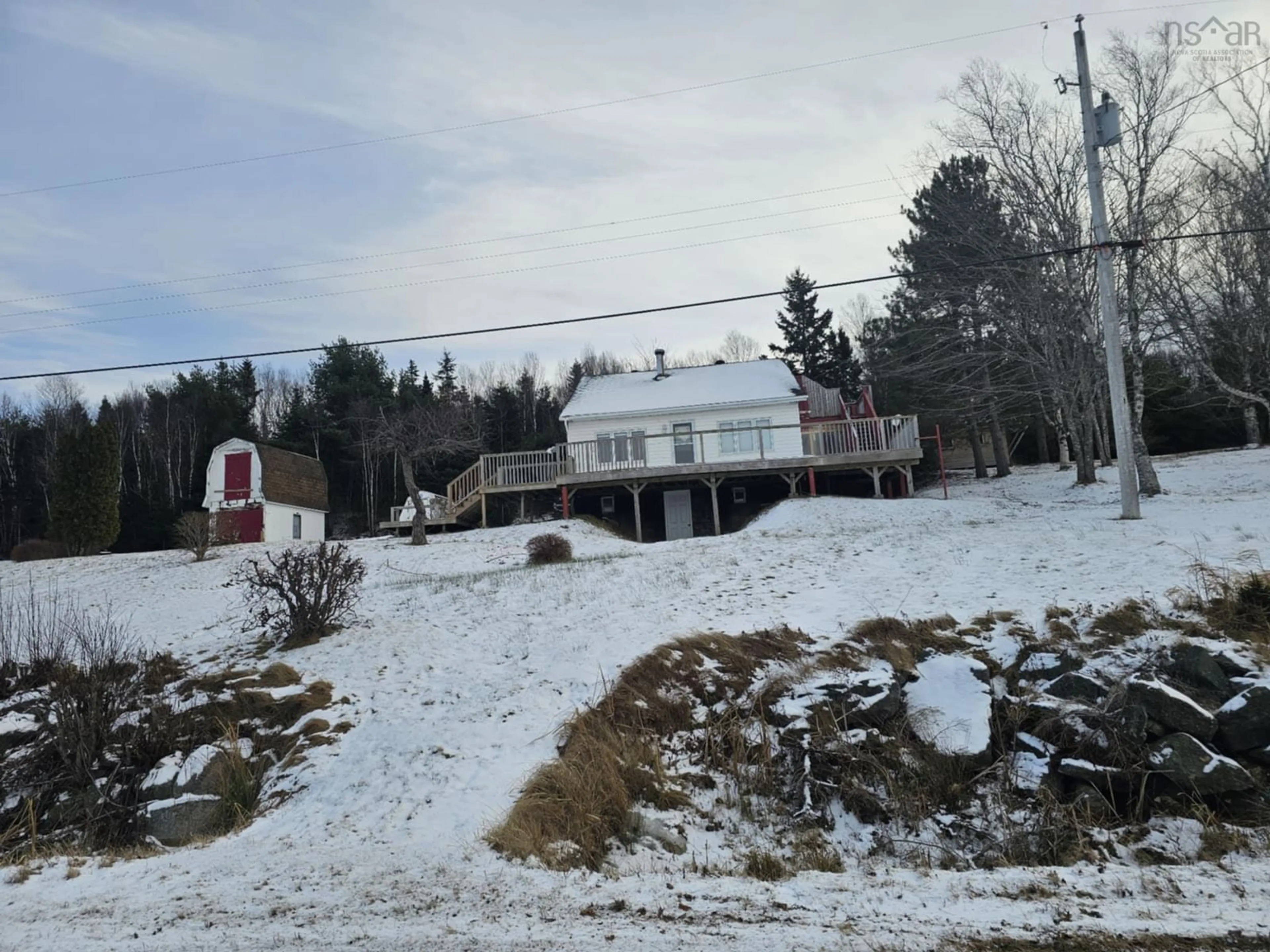 A pic from outside/outdoor area/front of a property/back of a property/a pic from drone, mountain view for 8820 Kempt Head Rd, Kempt Head Nova Scotia B1X 1R4