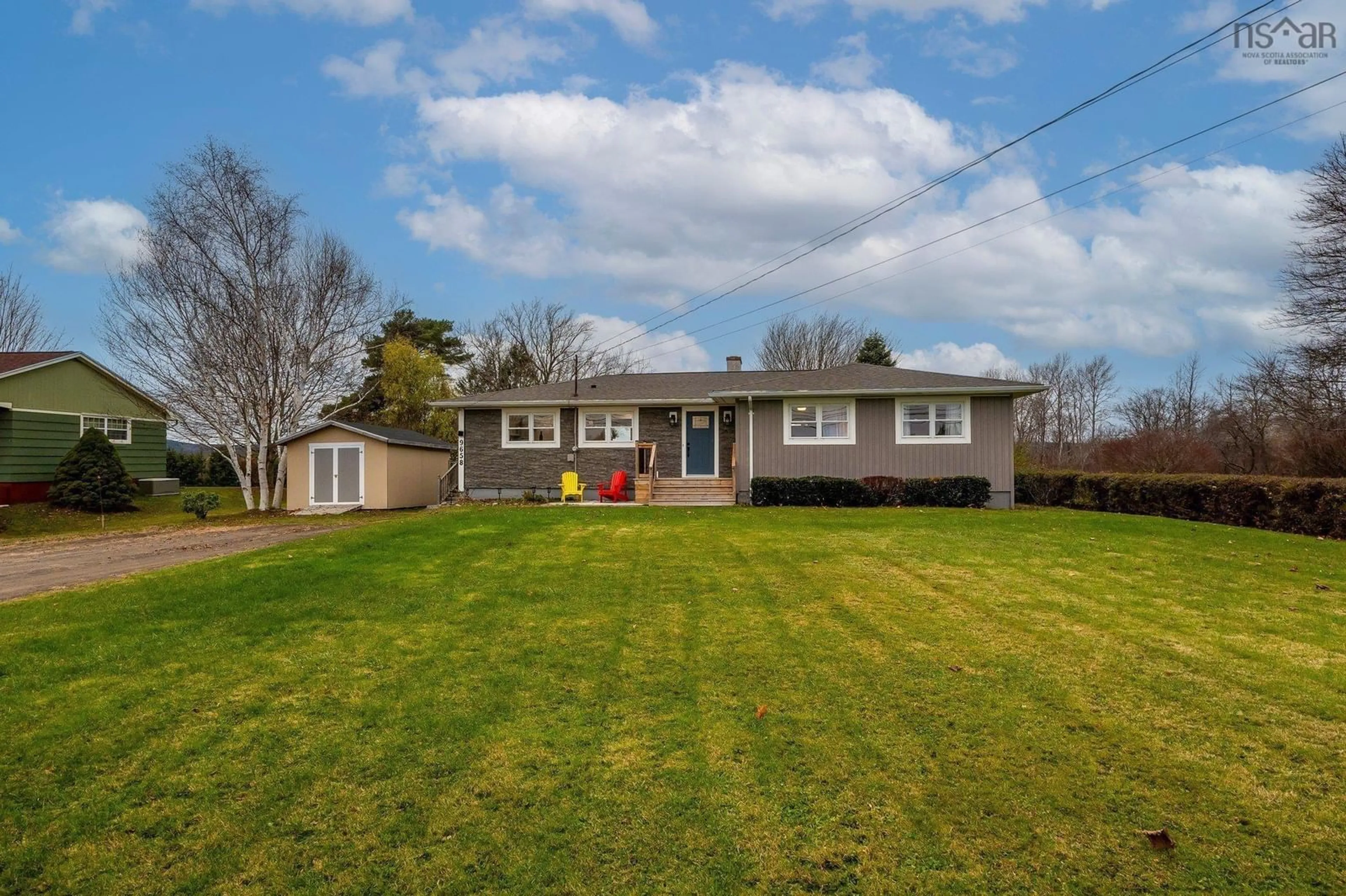 A pic from outside/outdoor area/front of a property/back of a property/a pic from drone, street for 9658 Highway 10, Nictaux Nova Scotia B0S 1P0