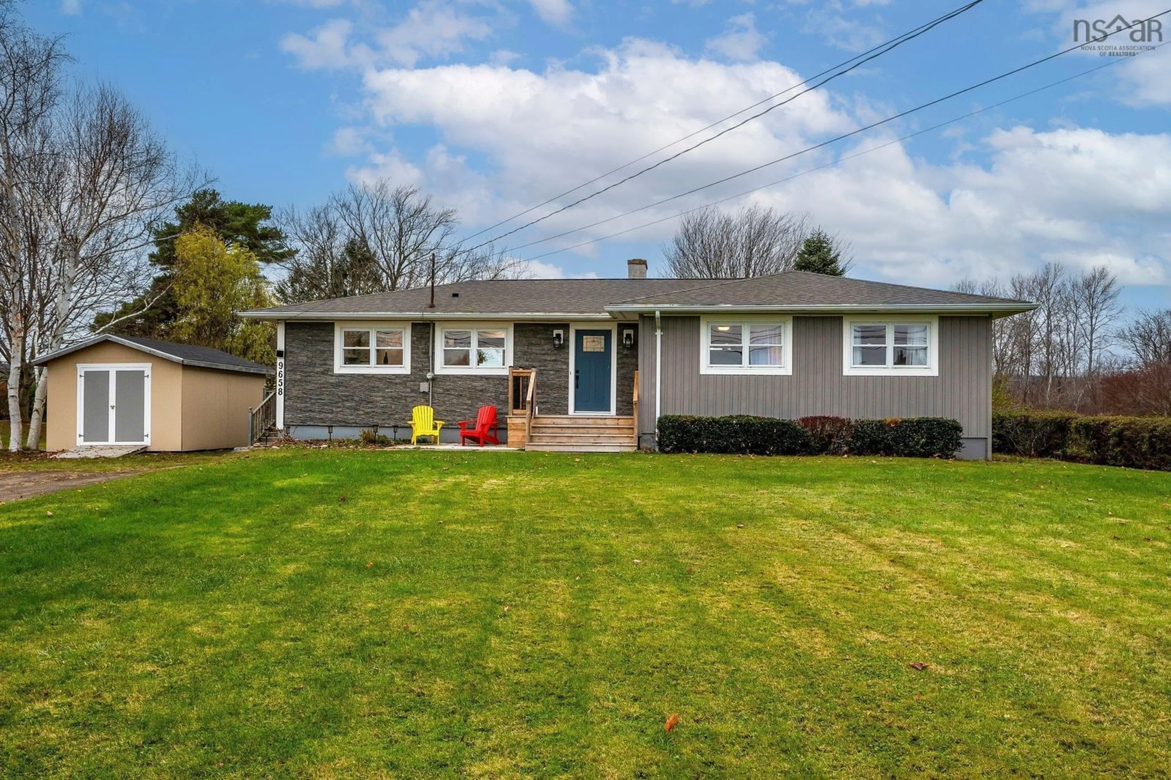 Home with vinyl exterior material, street for 9658 Highway 10, Nictaux Nova Scotia B0S 1P0