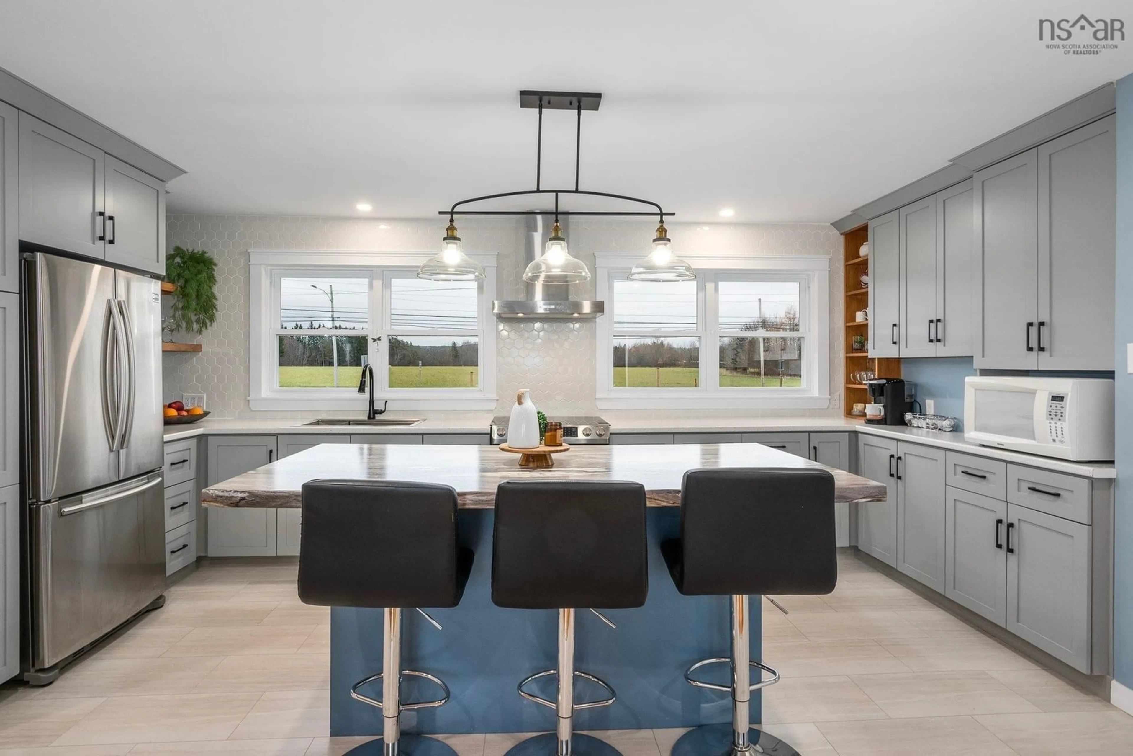 Open concept kitchen, ceramic/tile floor for 9658 Highway 10, Nictaux Nova Scotia B0S 1P0