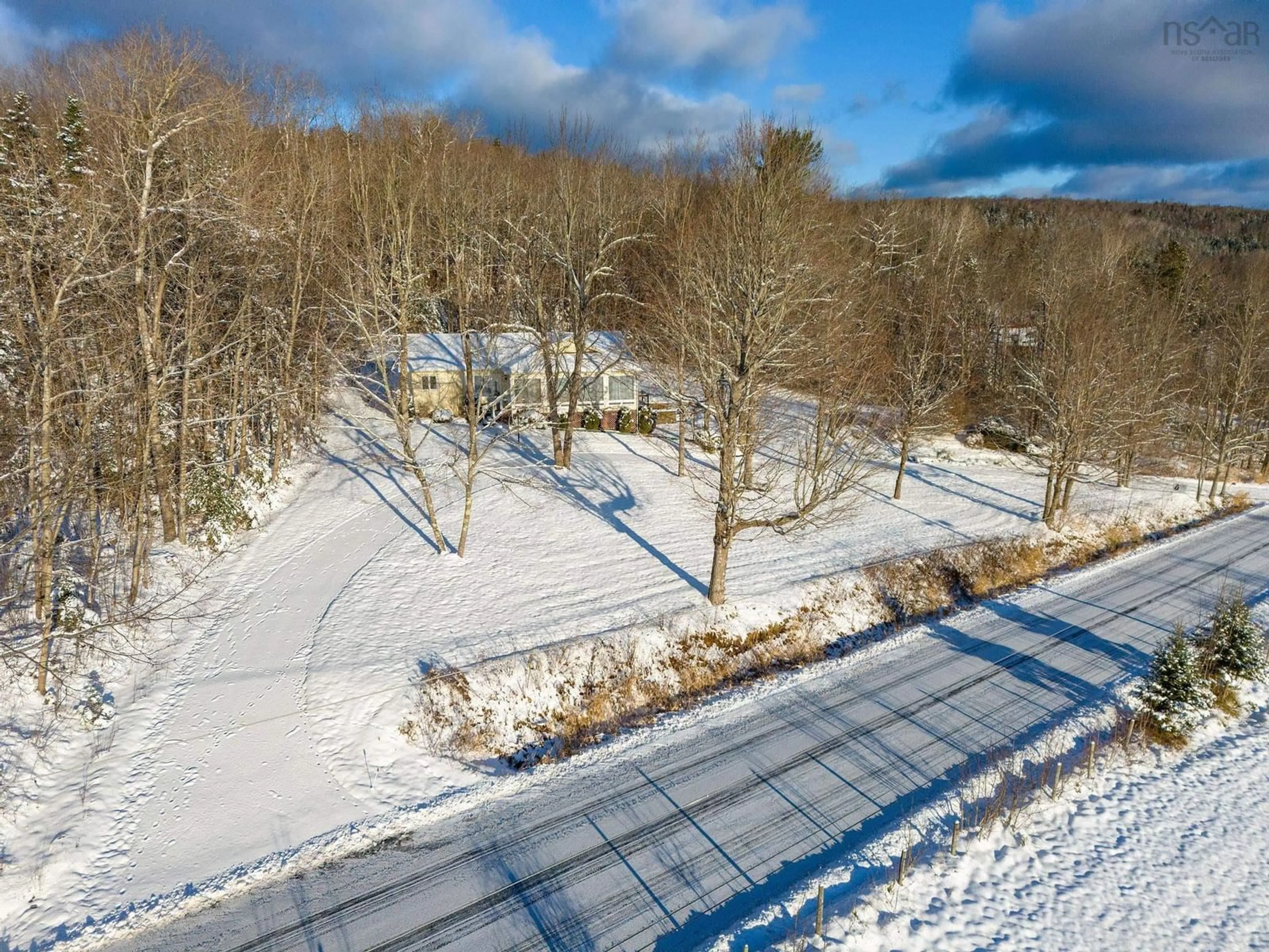 A pic from outside/outdoor area/front of a property/back of a property/a pic from drone, forest/trees view for 749 Twin Oaks Rd, Brooklyn Nova Scotia B0S 1P0