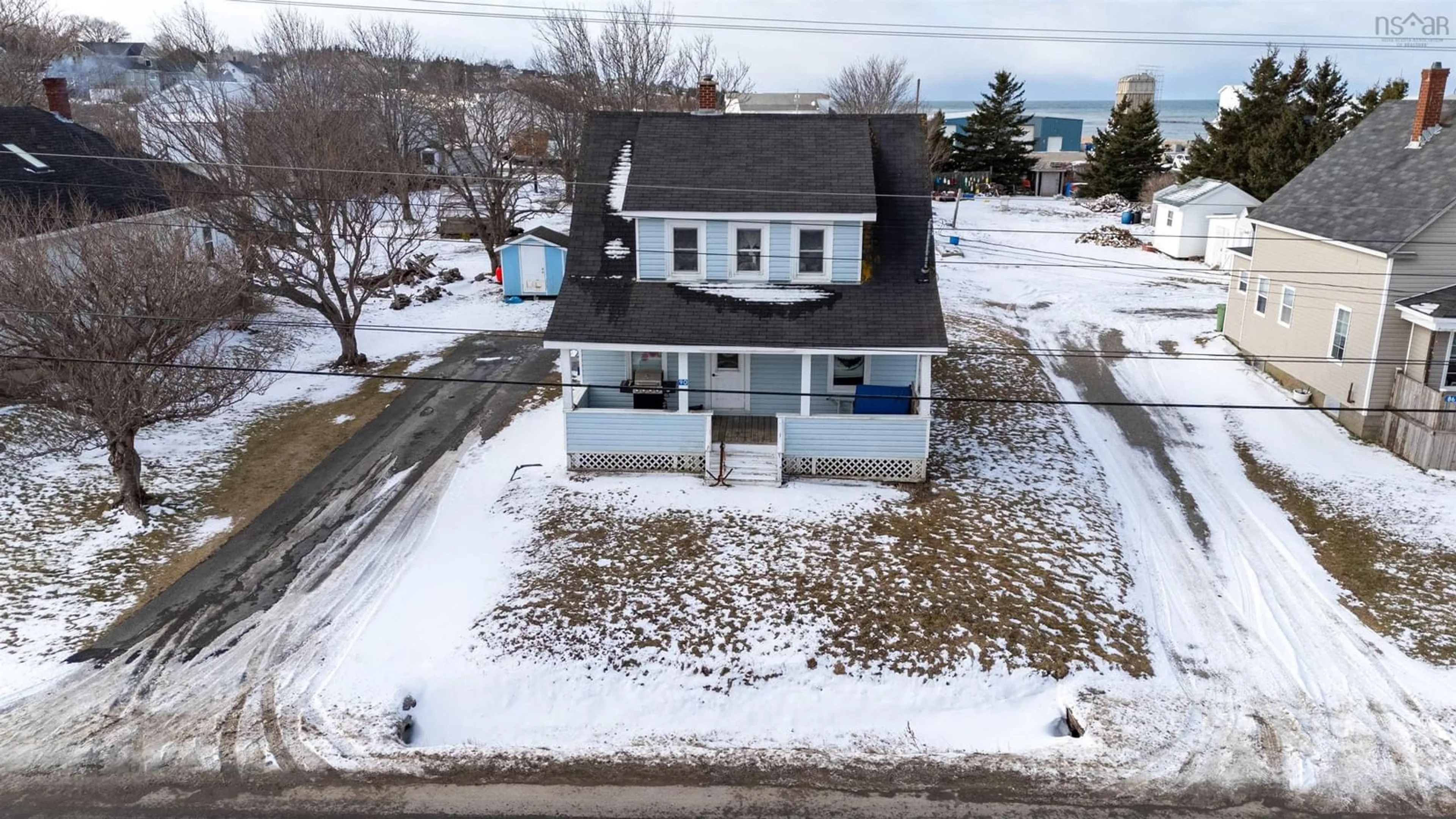 A pic from outside/outdoor area/front of a property/back of a property/a pic from drone, building for 90 Peter Dugas Rd, Meteghan Nova Scotia B0W 2J0