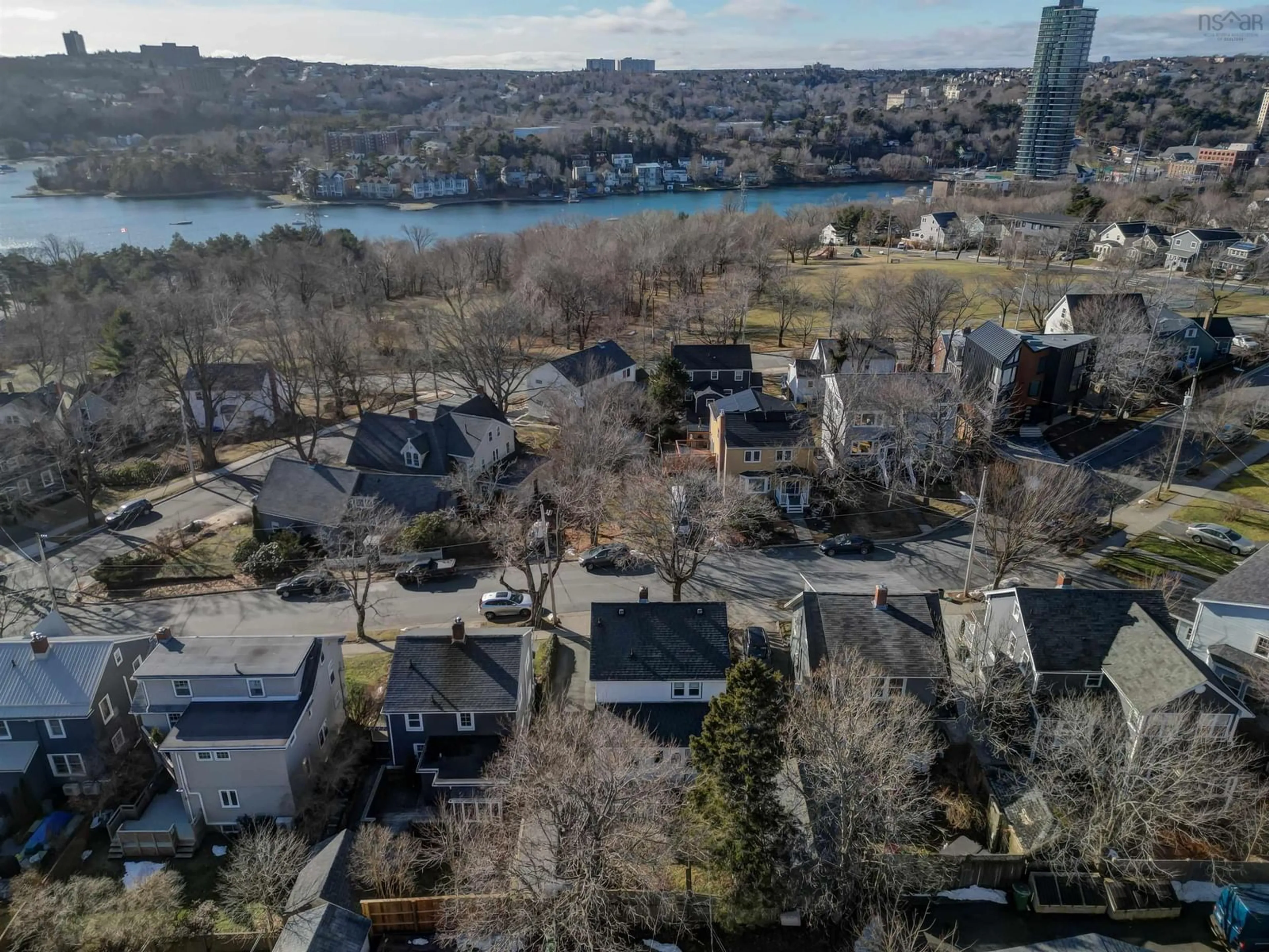 A pic from outside/outdoor area/front of a property/back of a property/a pic from drone, water/lake/river/ocean view for 2161 Blink Bonnie Terr, Halifax Peninsula Nova Scotia B3L 3E8