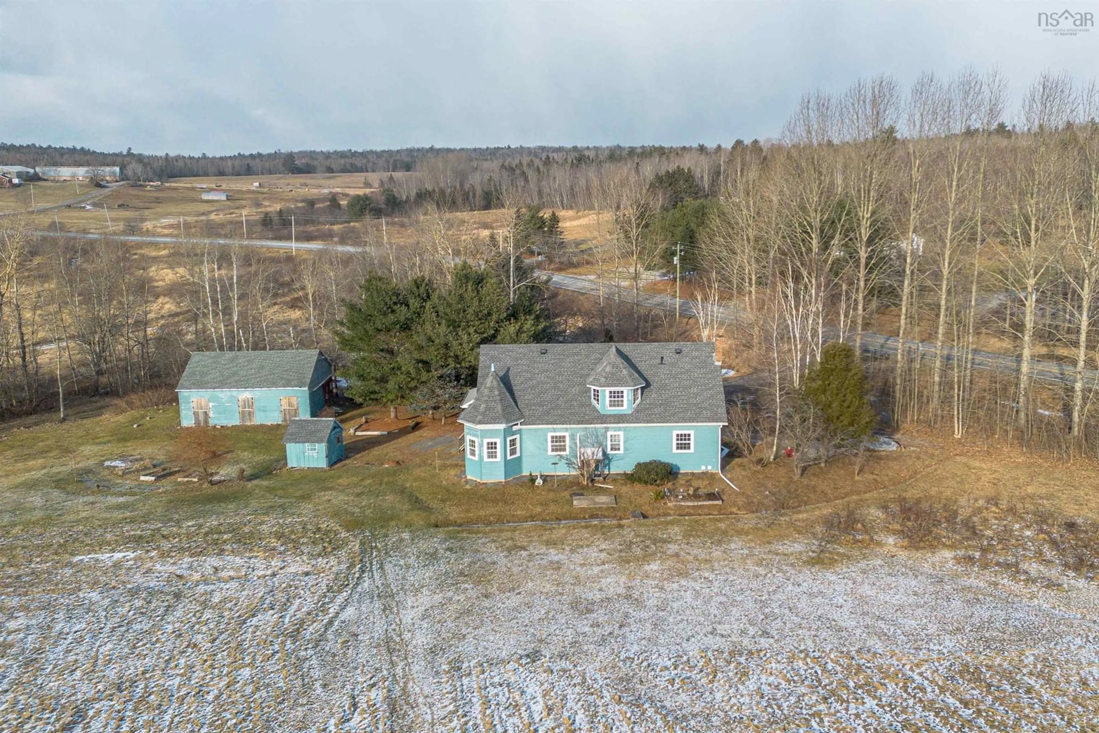 A pic from outside/outdoor area/front of a property/back of a property/a pic from drone, unknown for 2619 Highway 215, Upper Burlington Nova Scotia B0N 2A0