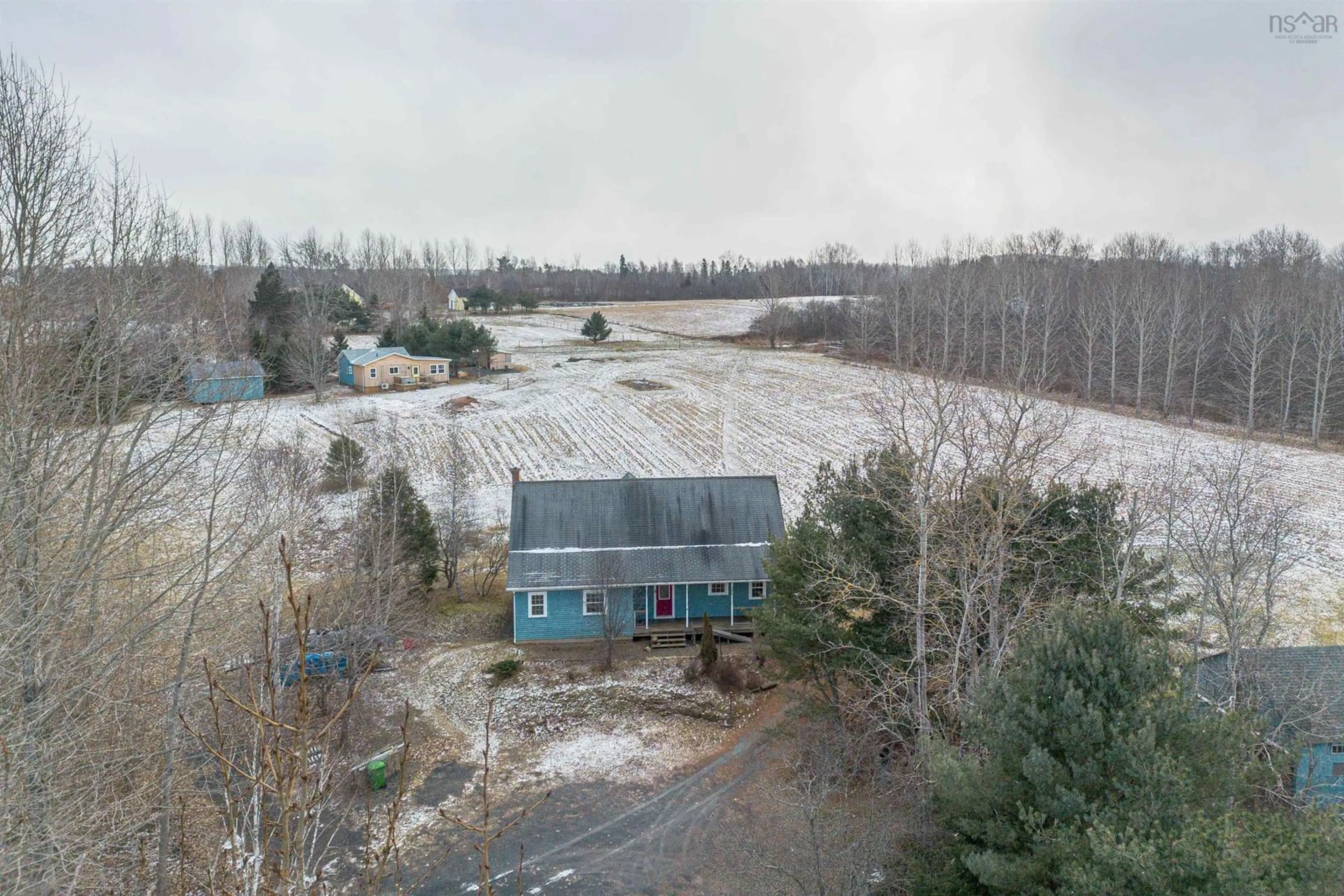 A pic from outside/outdoor area/front of a property/back of a property/a pic from drone, water/lake/river/ocean view for 2619 Highway 215, Upper Burlington Nova Scotia B0N 2A0