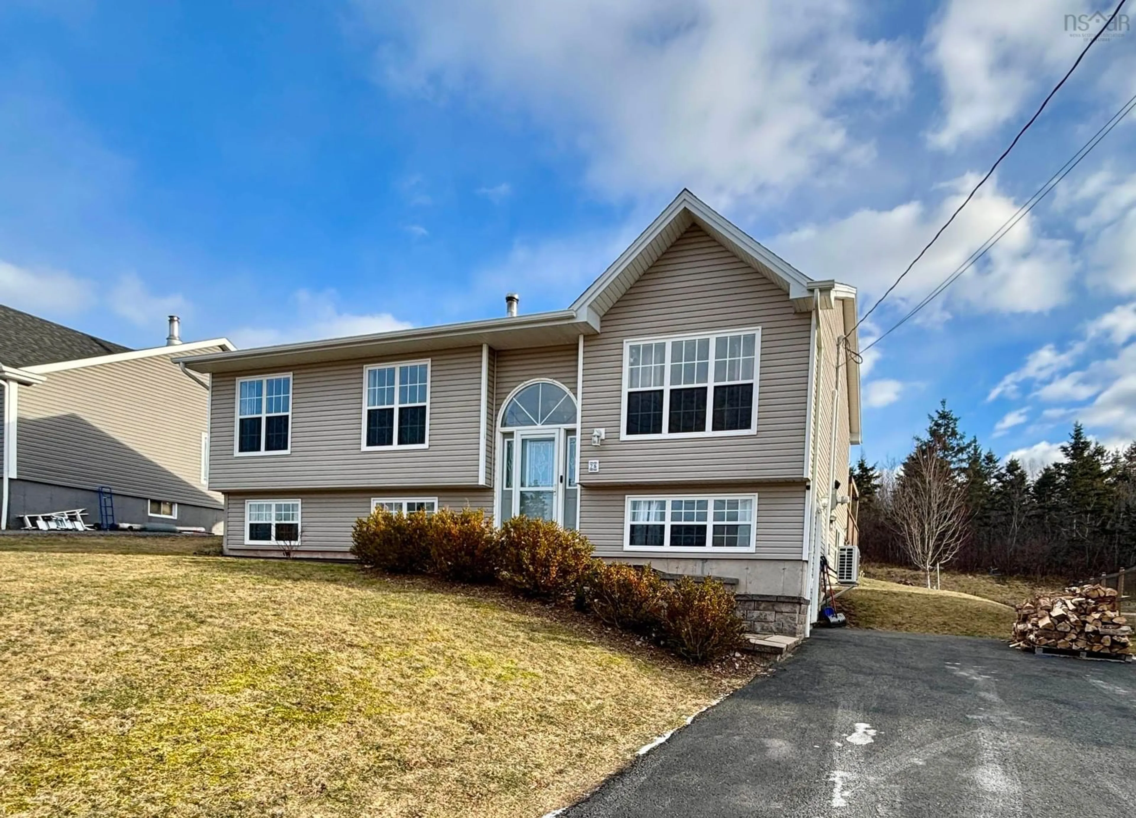 Home with vinyl exterior material, street for 26 David St, Lower South River Nova Scotia B2G 0B4