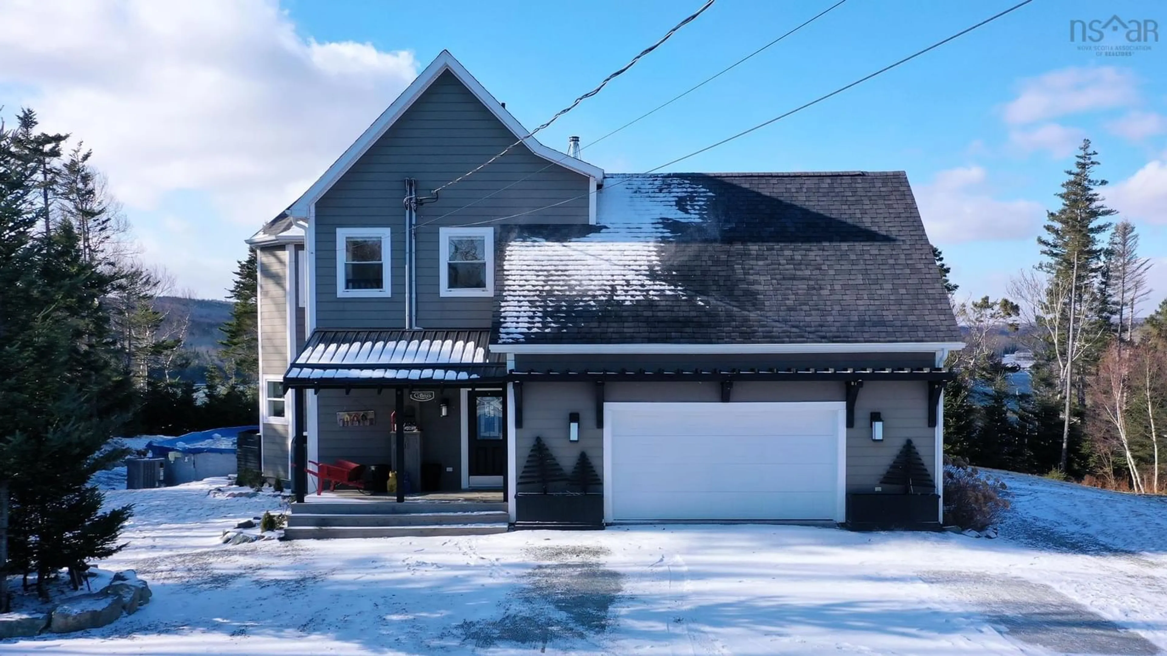 Home with vinyl exterior material, street for 2248 North Riverside Rd, Boylston Nova Scotia B0H 1G0