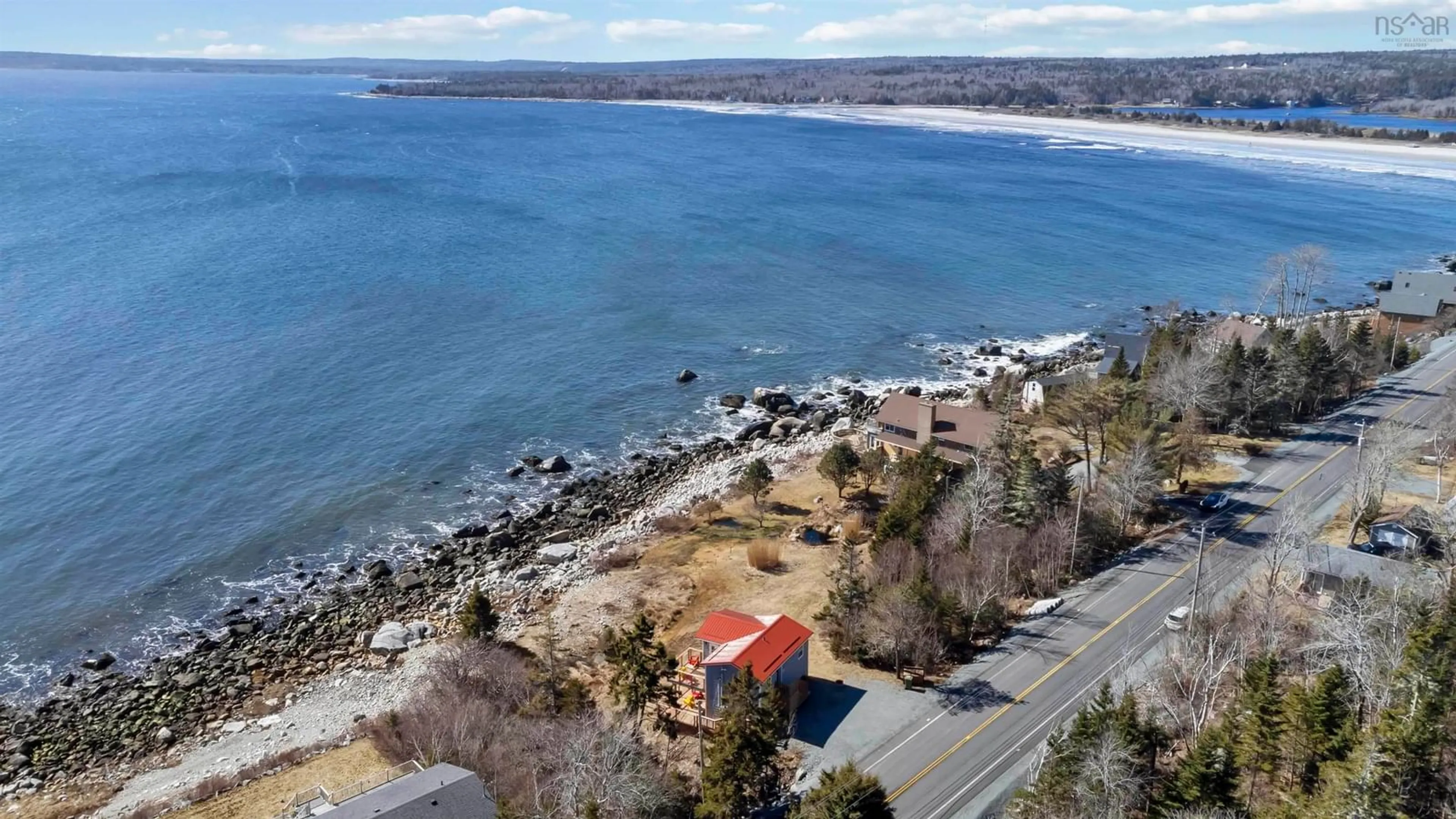 A pic from outside/outdoor area/front of a property/back of a property/a pic from drone, water/lake/river/ocean view for 7371 Highway 3, Summerville Centre Nova Scotia B0T 1T0