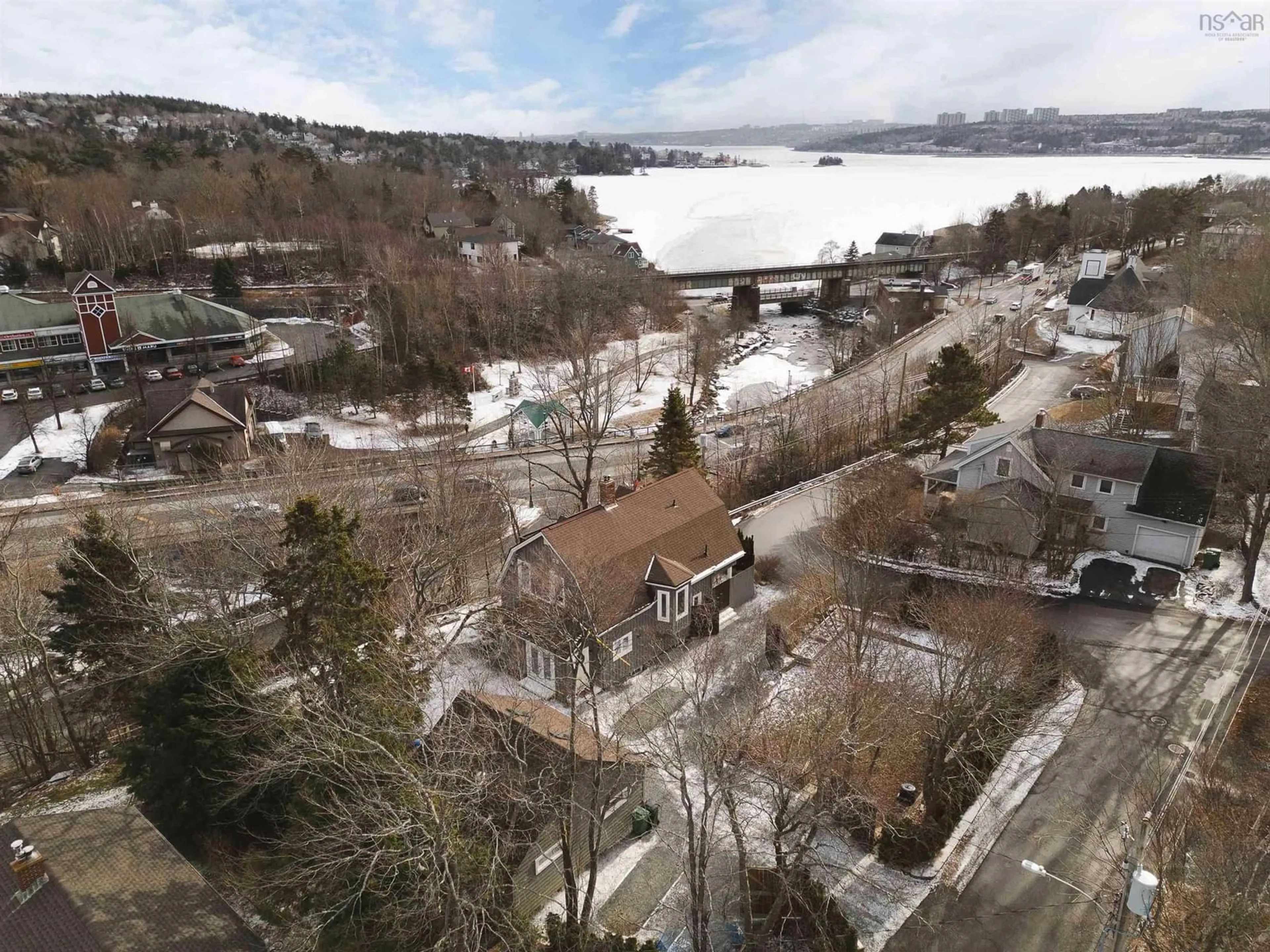 A pic from outside/outdoor area/front of a property/back of a property/a pic from drone, water/lake/river/ocean view for 5 Pine St, Bedford Nova Scotia B4A 2A8