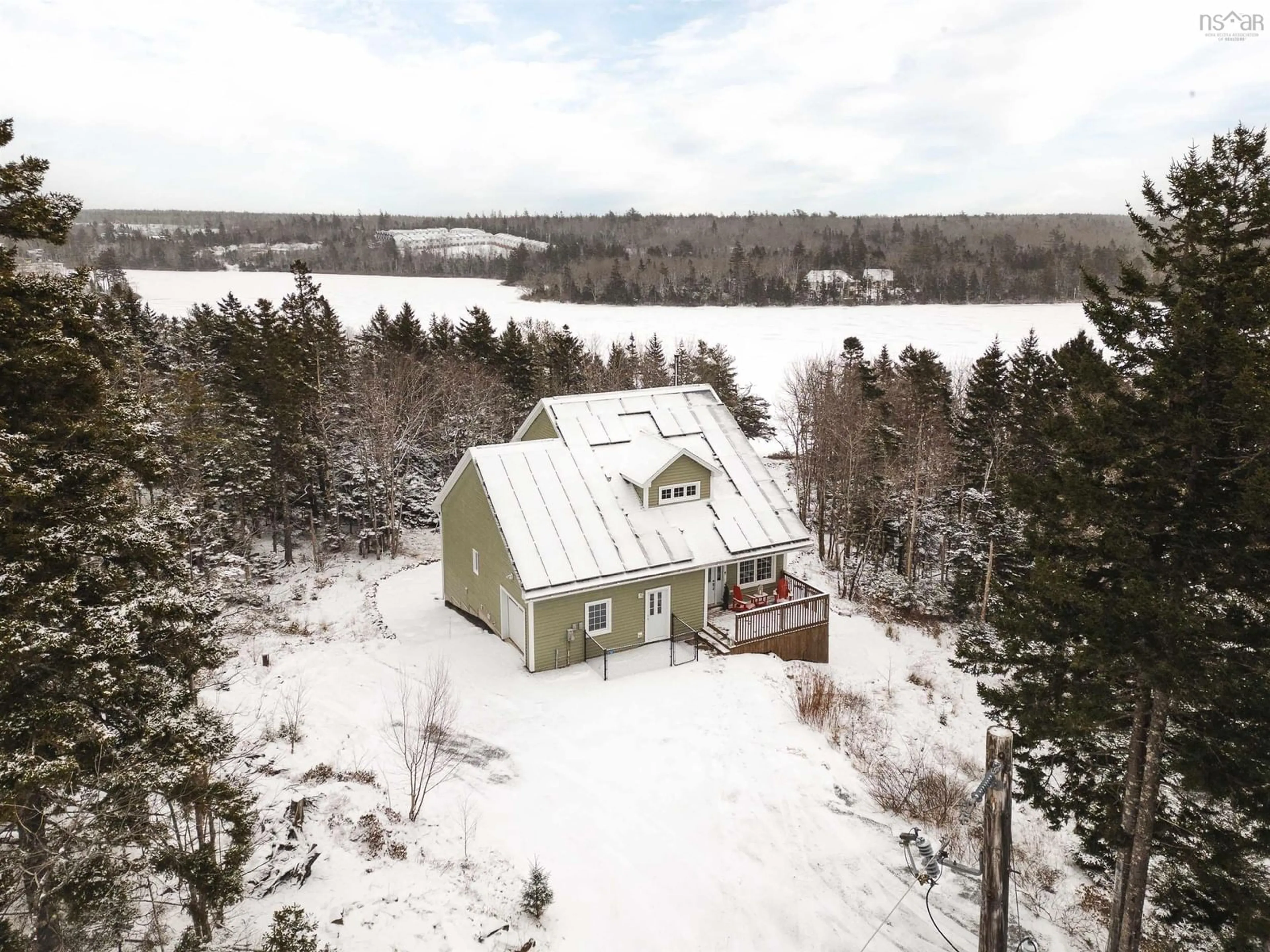 A pic from outside/outdoor area/front of a property/back of a property/a pic from drone, water/lake/river/ocean view for 28 Byblos Rd, Upper Hammonds Plains Nova Scotia B4B 1Y1