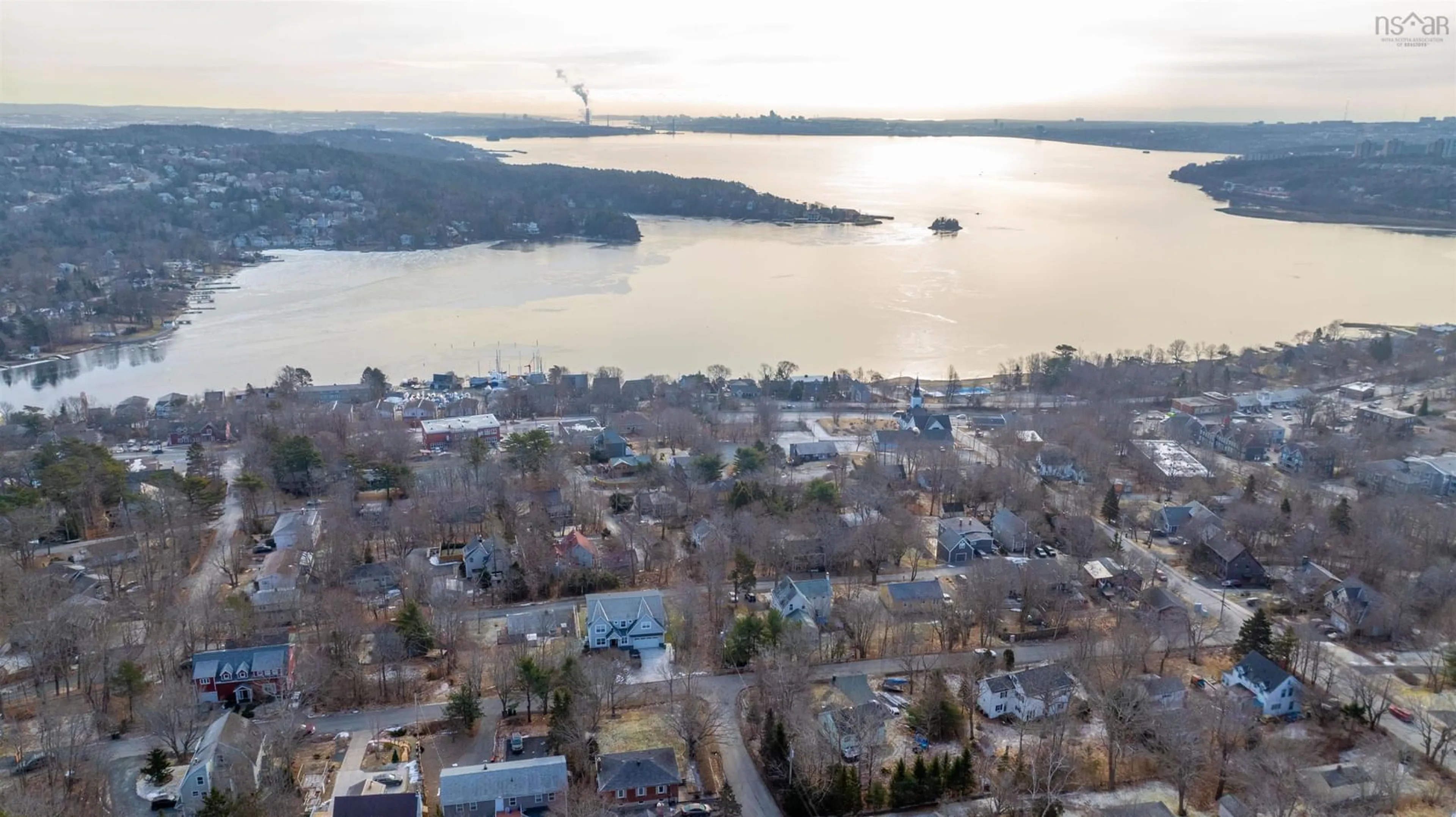 A pic from outside/outdoor area/front of a property/back of a property/a pic from drone, water/lake/river/ocean view for 22 Borden St, Bedford Nova Scotia B4A 1W2