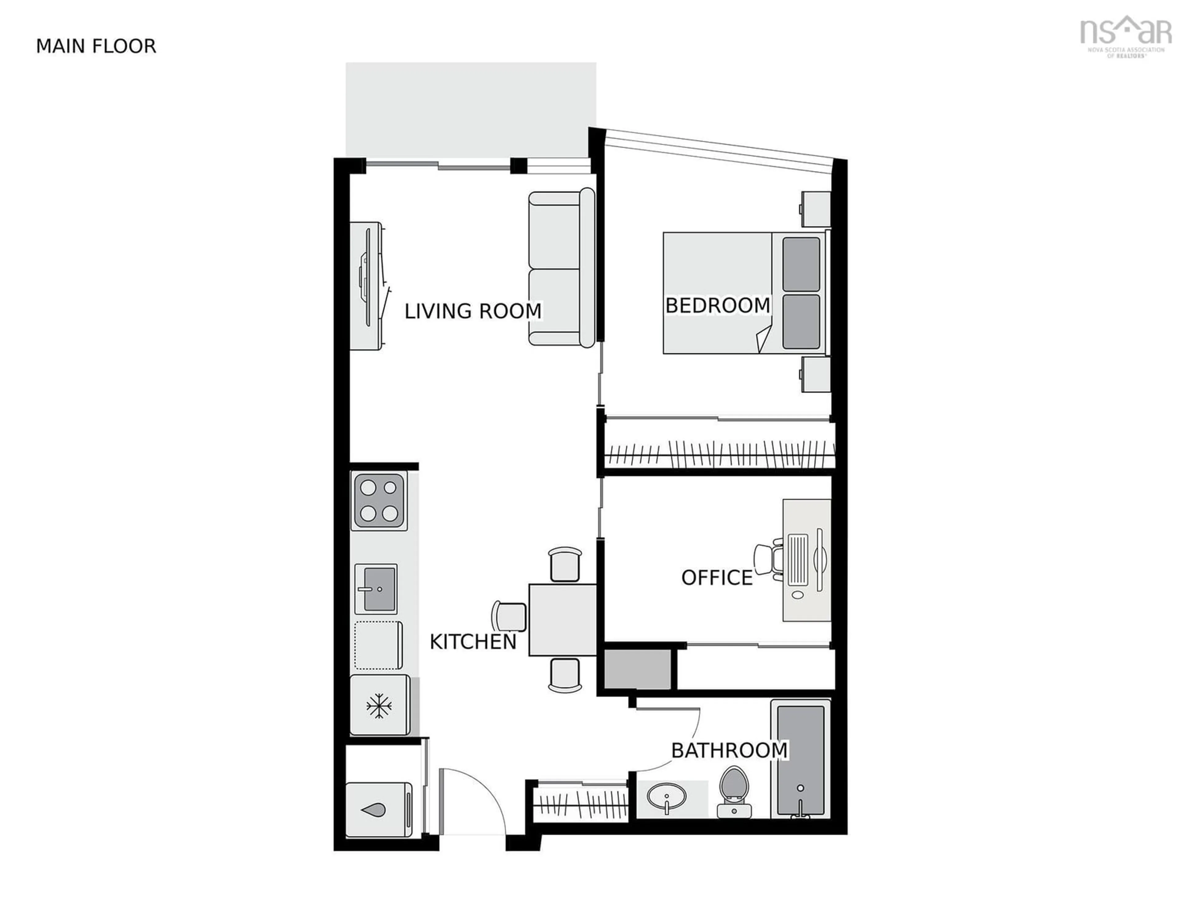 Floor plan for 409 1065 Barrington Street, Halifax Nova Scotia B3H 2P8