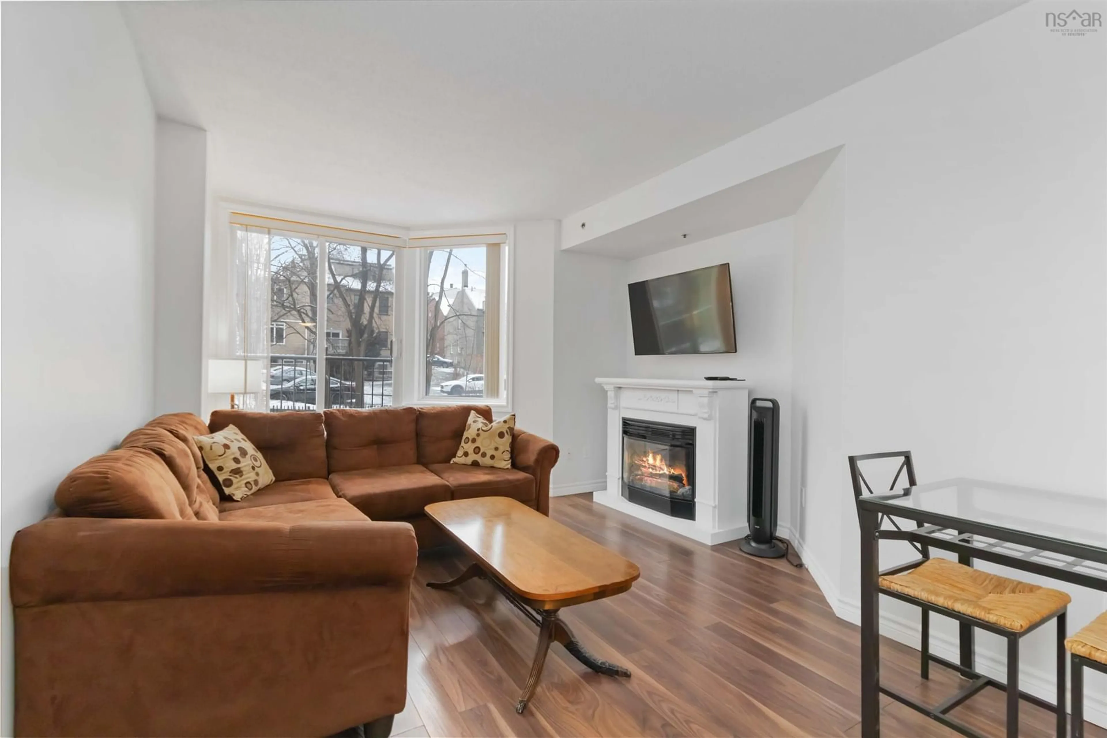 Living room with furniture, wood/laminate floor for 1326 Lower Water St #309, Halifax Nova Scotia B3J 3R3