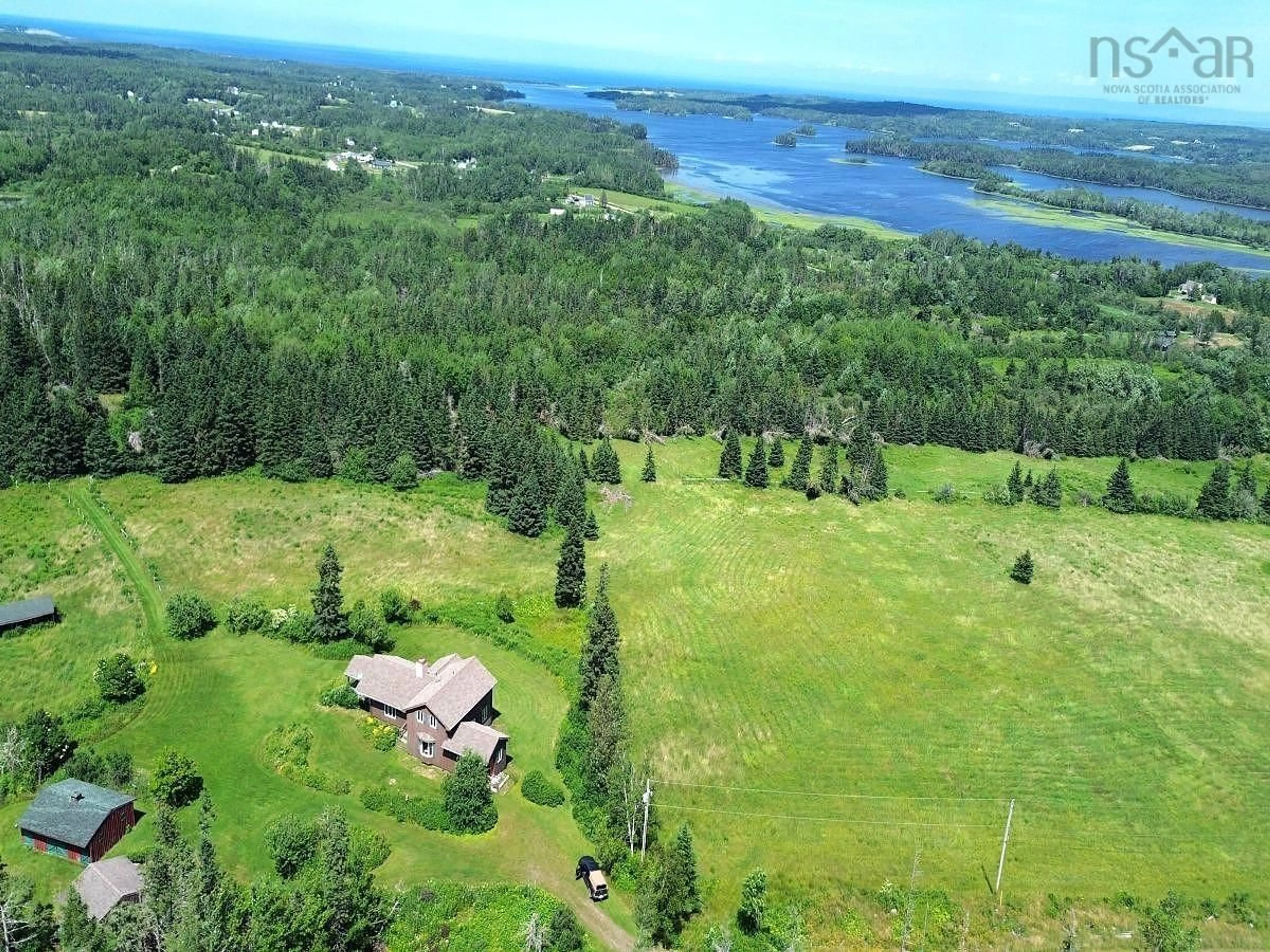 A pic from outside/outdoor area/front of a property/back of a property/a pic from drone, water/lake/river/ocean view for 172 Melanson Rd, Pomquet Nova Scotia B2G 2L4