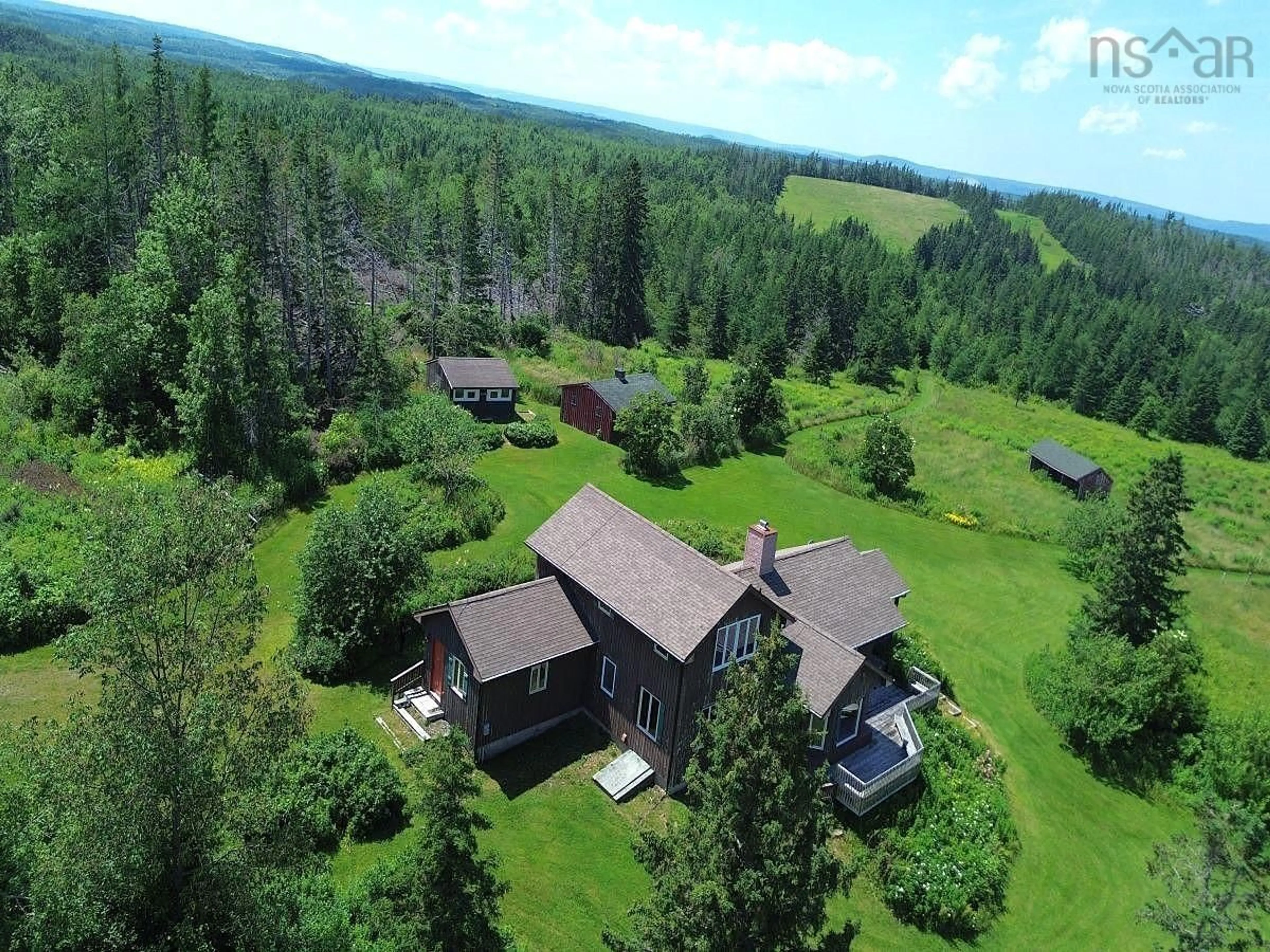 A pic from outside/outdoor area/front of a property/back of a property/a pic from drone, forest/trees view for 172 Melanson Rd, Pomquet Nova Scotia B2G 2L4