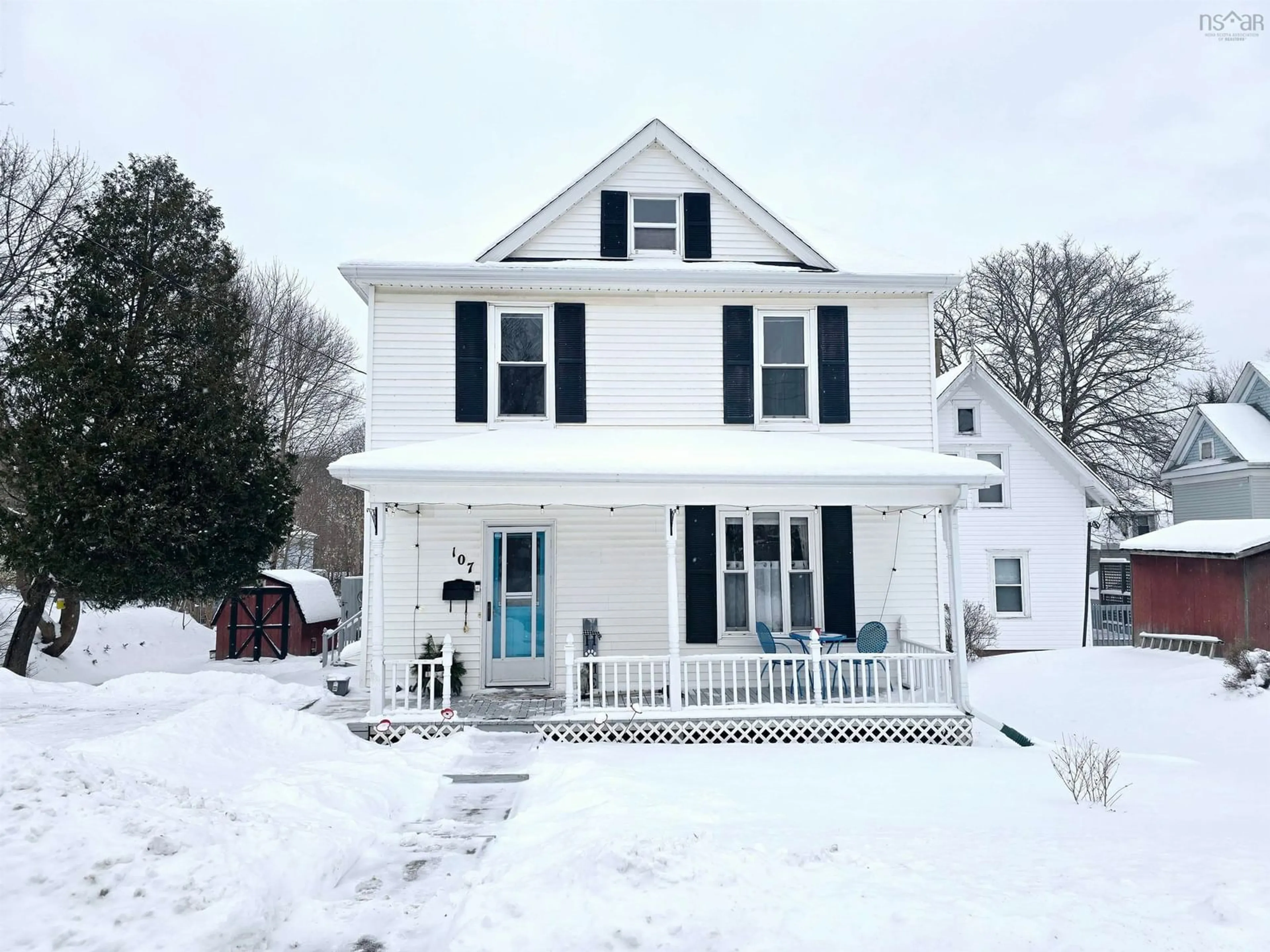 Home with vinyl exterior material, street for 107 Mitchell St, New Glasgow Nova Scotia B2H 1H4