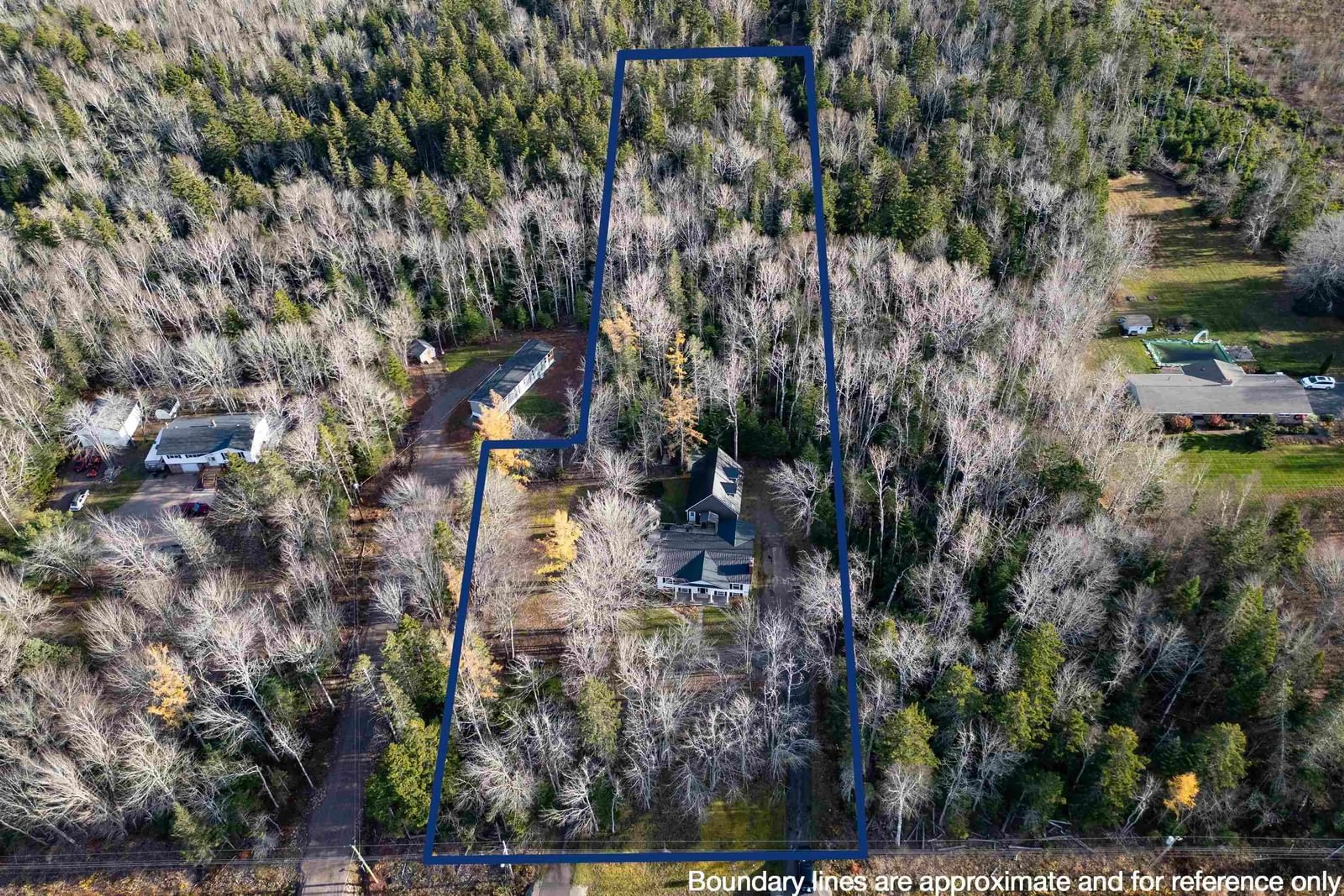 A pic from outside/outdoor area/front of a property/back of a property/a pic from drone, forest/trees view for 256 Hastings Rd, Brookdale Nova Scotia B4H 3Y1