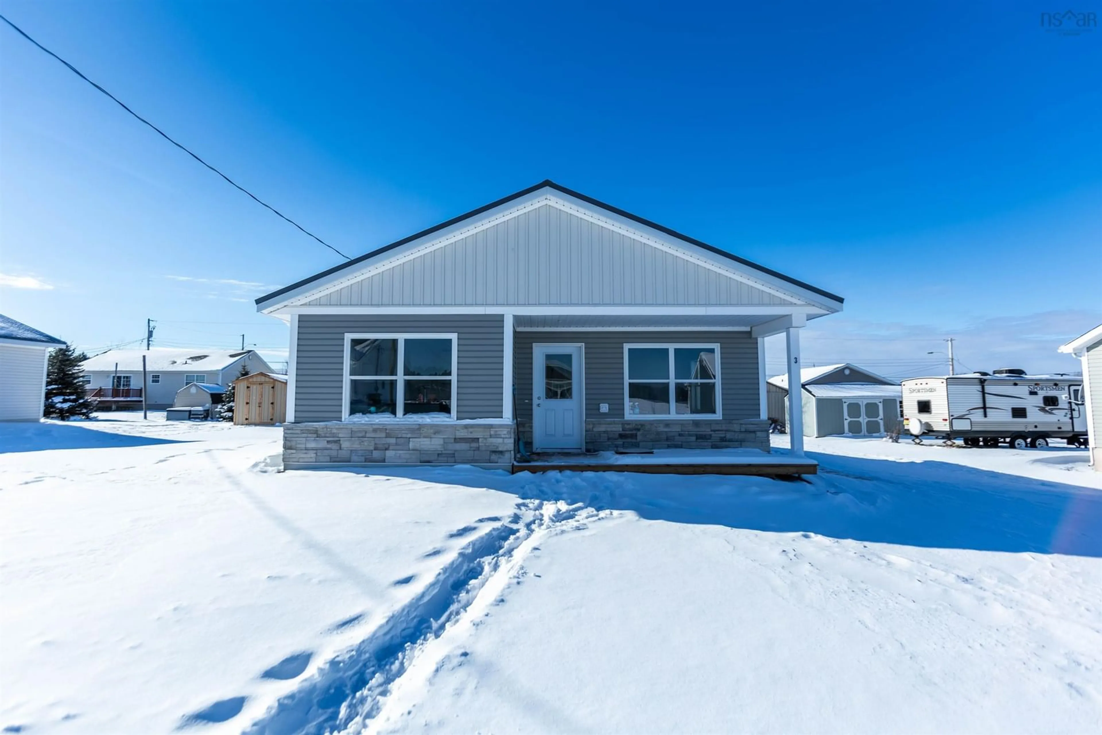 Home with vinyl exterior material, building for 3 Fleming St, Amherst Nova Scotia B4H 0C3