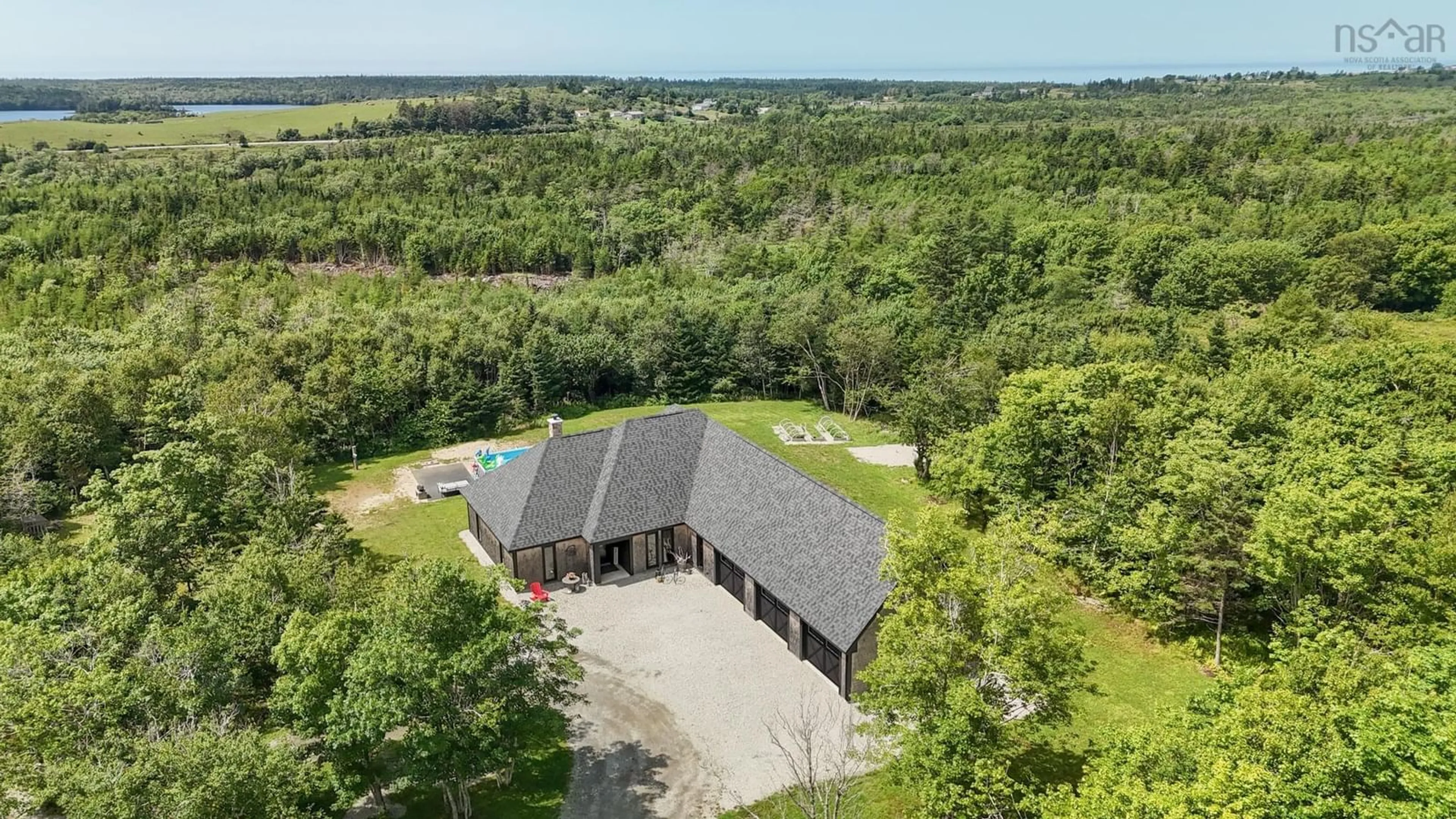 A pic from outside/outdoor area/front of a property/back of a property/a pic from drone, water/lake/river/ocean view for 319 Edson Foote Rd, North Chegoggin Nova Scotia B5A 5K6