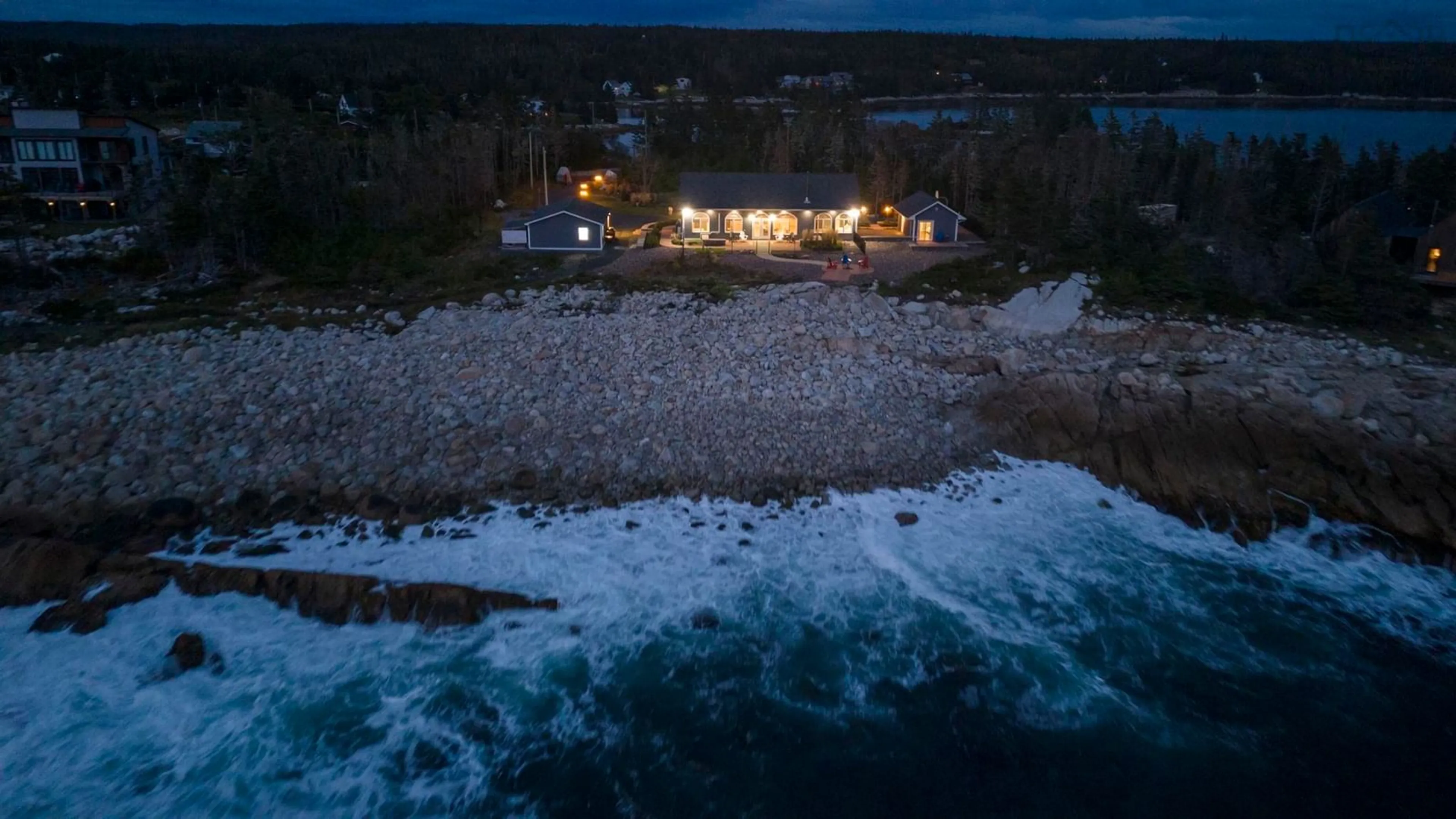 A pic from outside/outdoor area/front of a property/back of a property/a pic from drone, water/lake/river/ocean view for 277 Paddy's Head Rd, Indian Harbour Nova Scotia B3Z 3N7