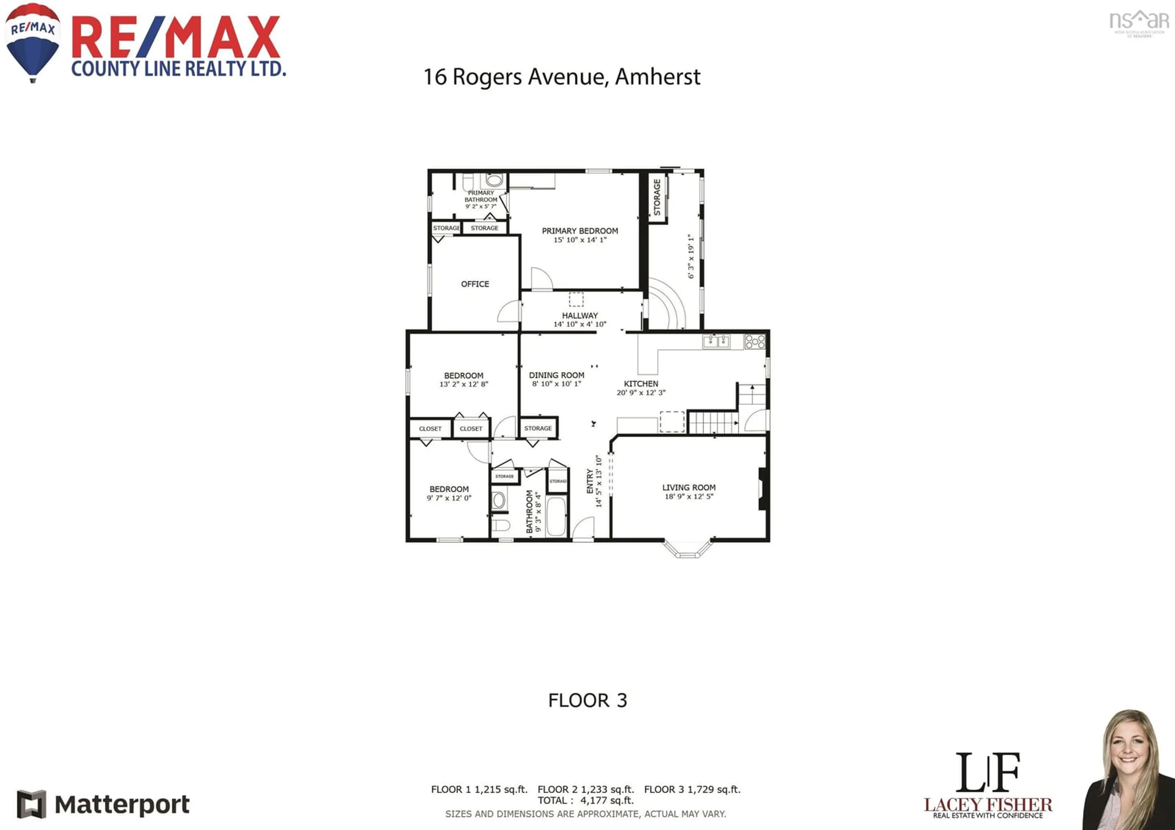 Floor plan for 16 Rogers Ave, Amherst Nova Scotia B4H 2J7