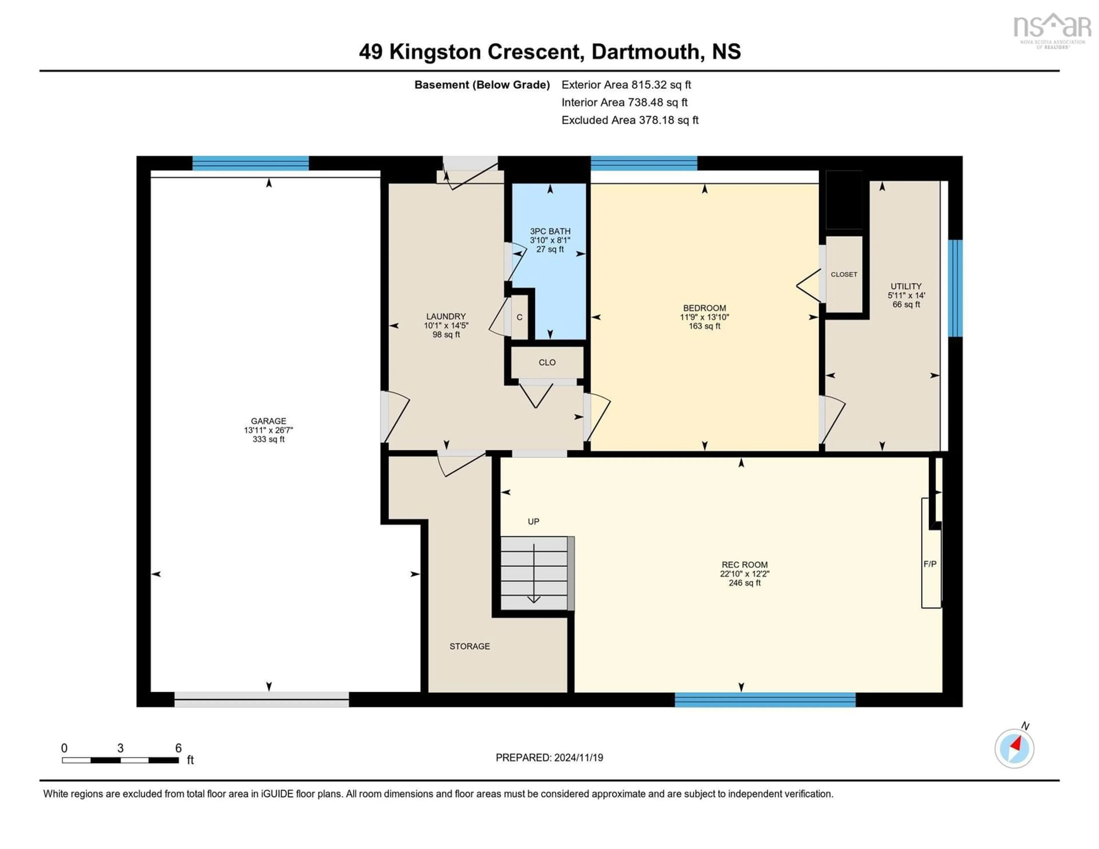 Floor plan for 49 Kingston Cres, Dartmouth Nova Scotia B3A 2L9