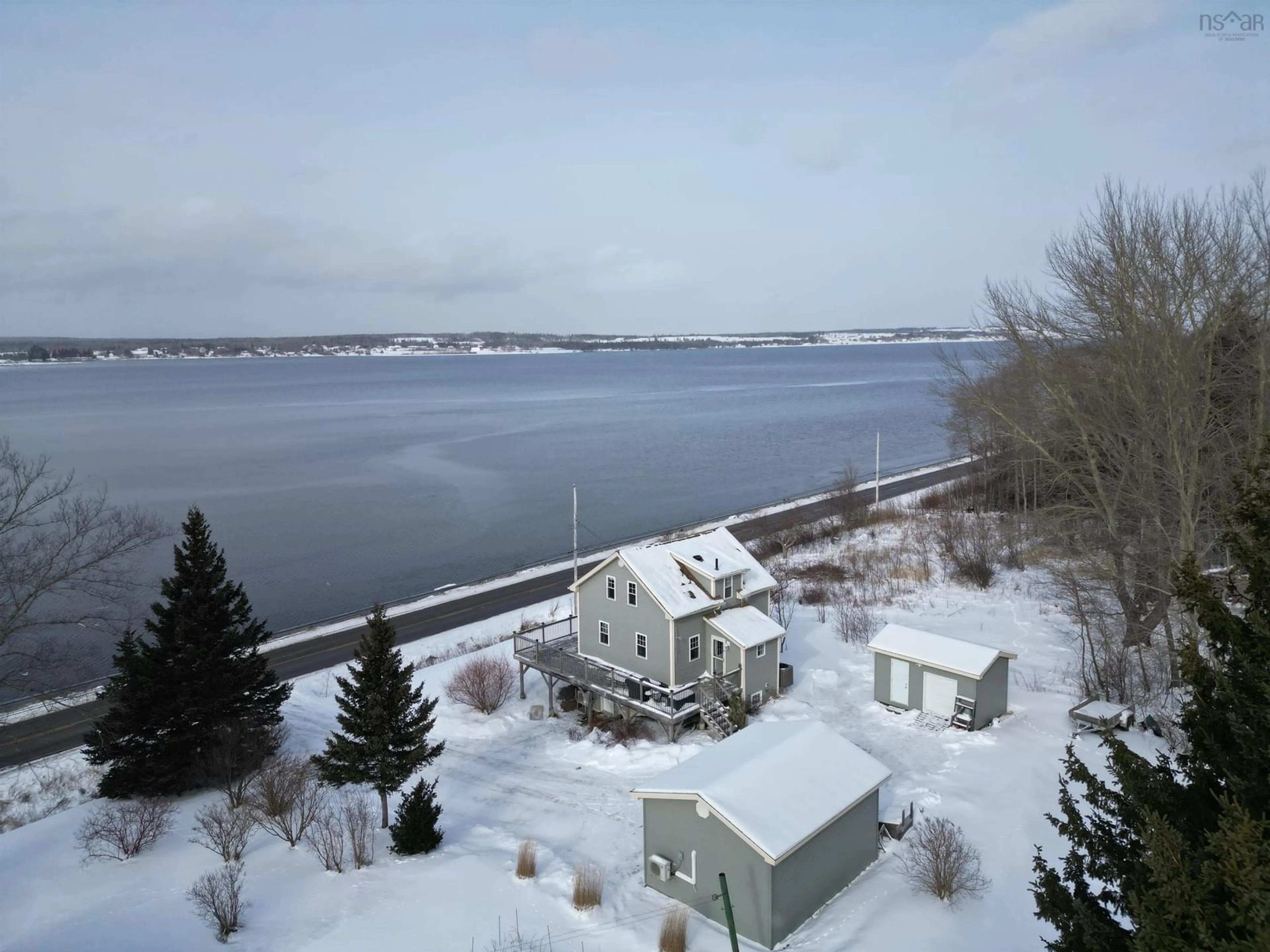 A pic from outside/outdoor area/front of a property/back of a property/a pic from drone, water/lake/river/ocean view for 3063 Point Edward Hwy, Point Edward Nova Scotia B2A 4P3