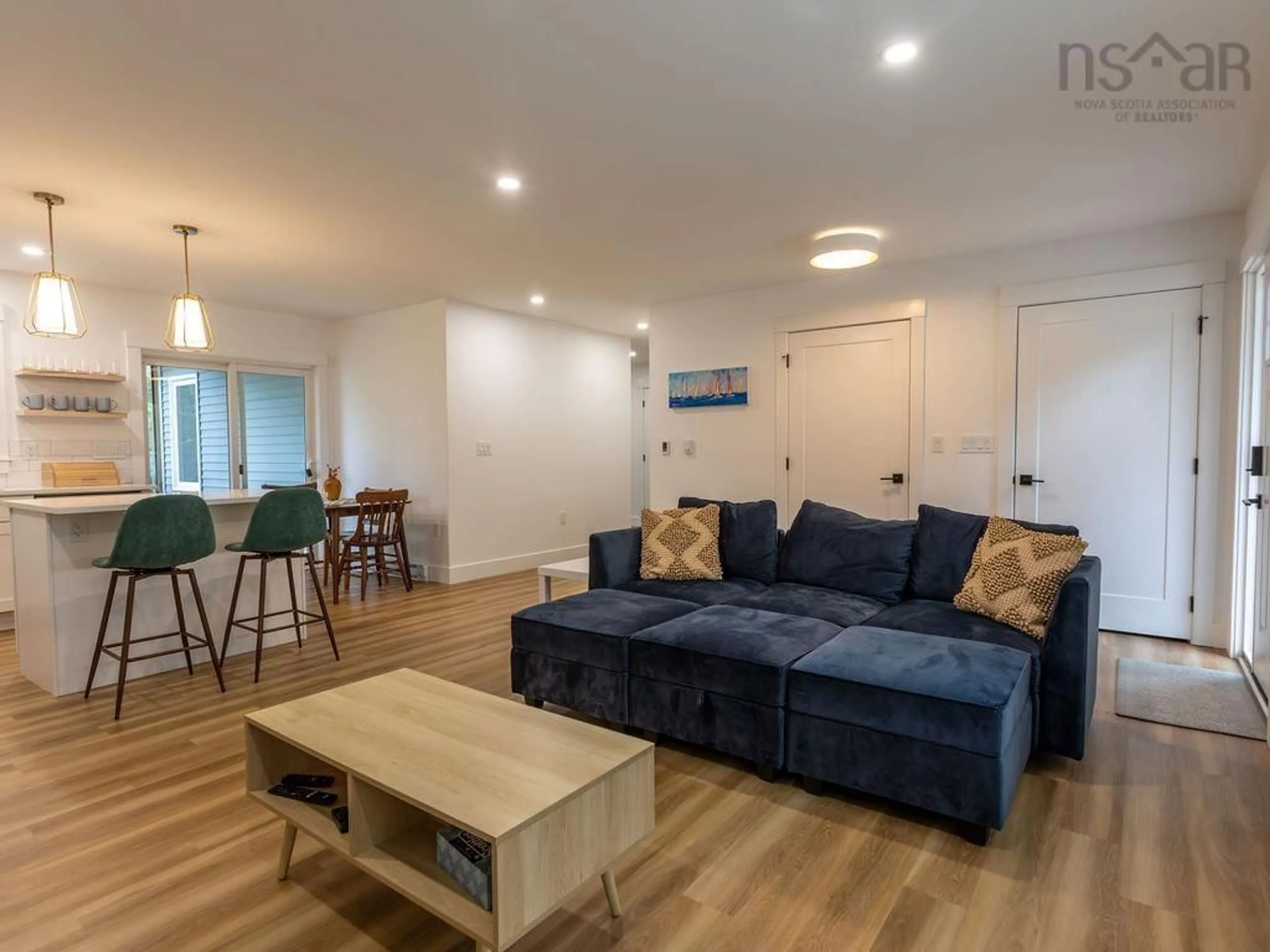 Living room with furniture, wood/laminate floor for 288 Hawthorn Road, Mahone Bay Nova Scotia B0J 2E0