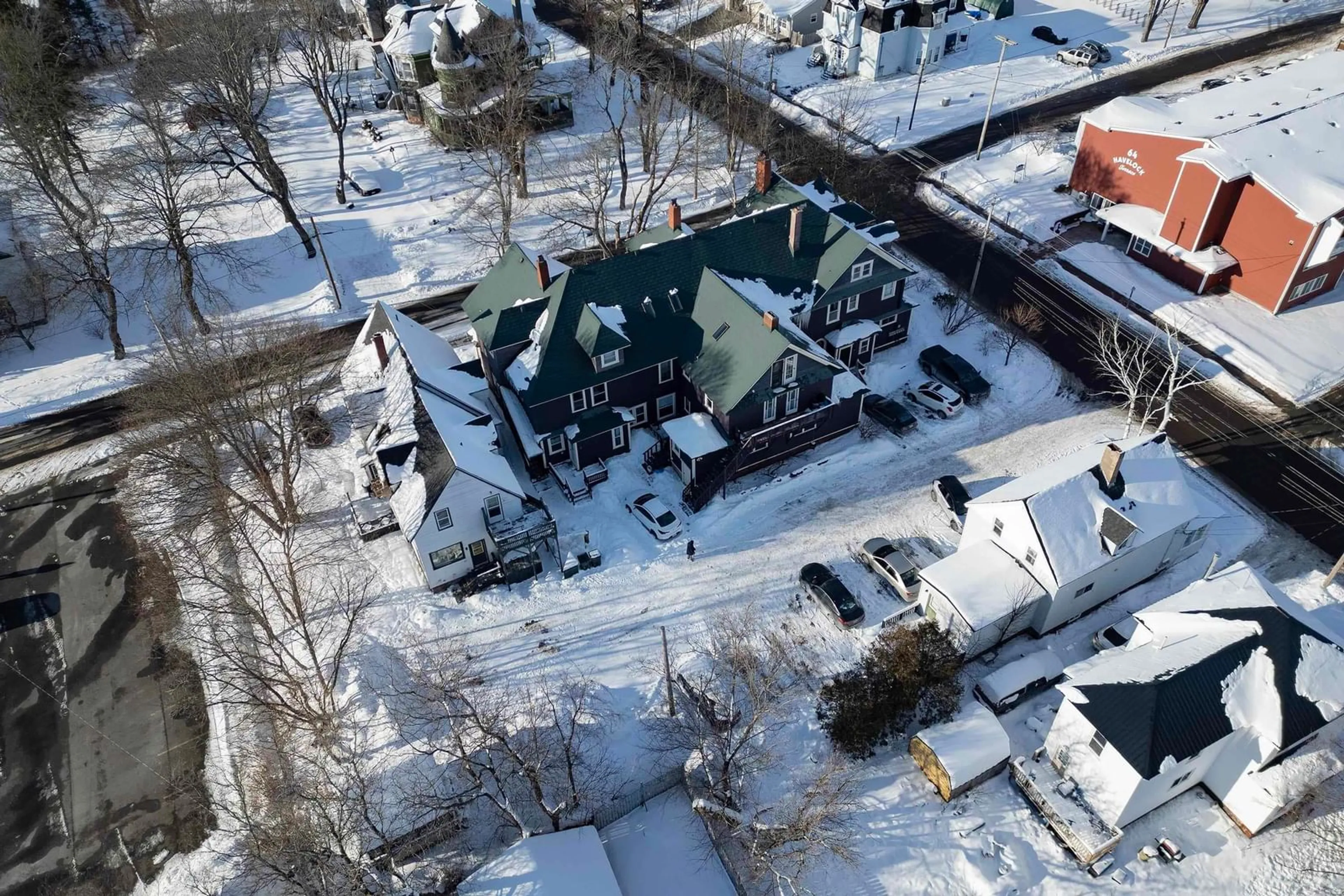 A pic from outside/outdoor area/front of a property/back of a property/a pic from drone, city buildings view from balcony for 11 Robie St, Amherst Nova Scotia B4H 3K3