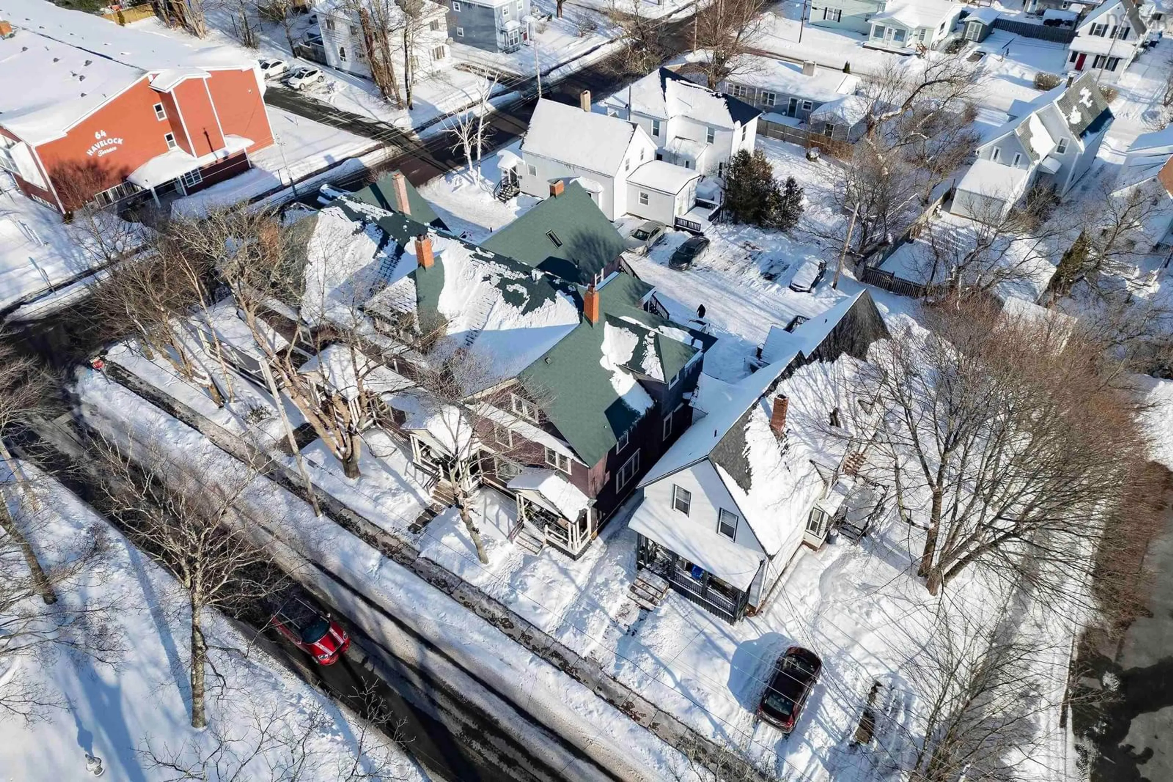 A pic from outside/outdoor area/front of a property/back of a property/a pic from drone, city buildings view from balcony for 11 Robie St, Amherst Nova Scotia B4H 3K3