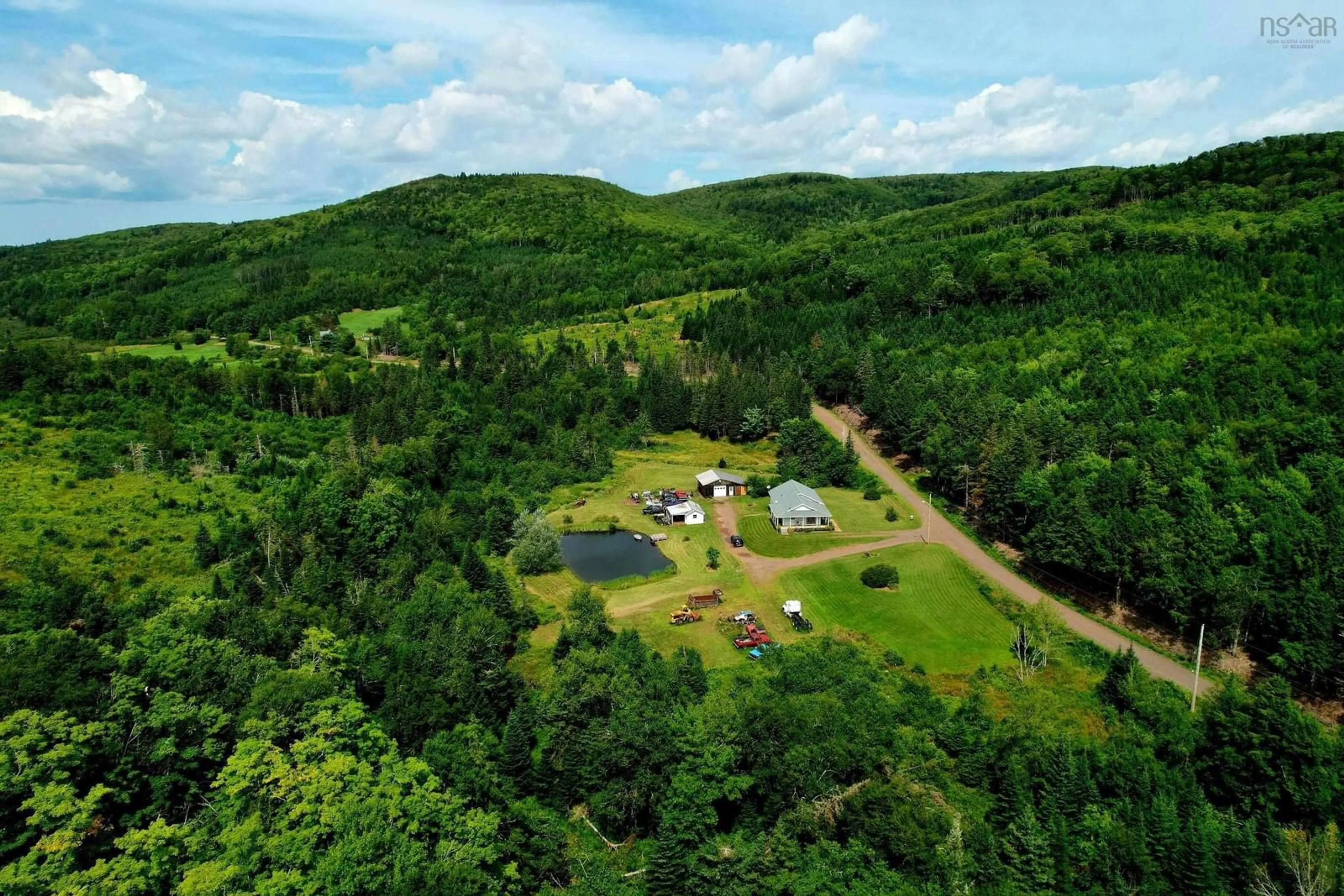 A pic from outside/outdoor area/front of a property/back of a property/a pic from drone, mountain view for 1522 Matheson Brook, Tatamagouche Nova Scotia B0K 1V0