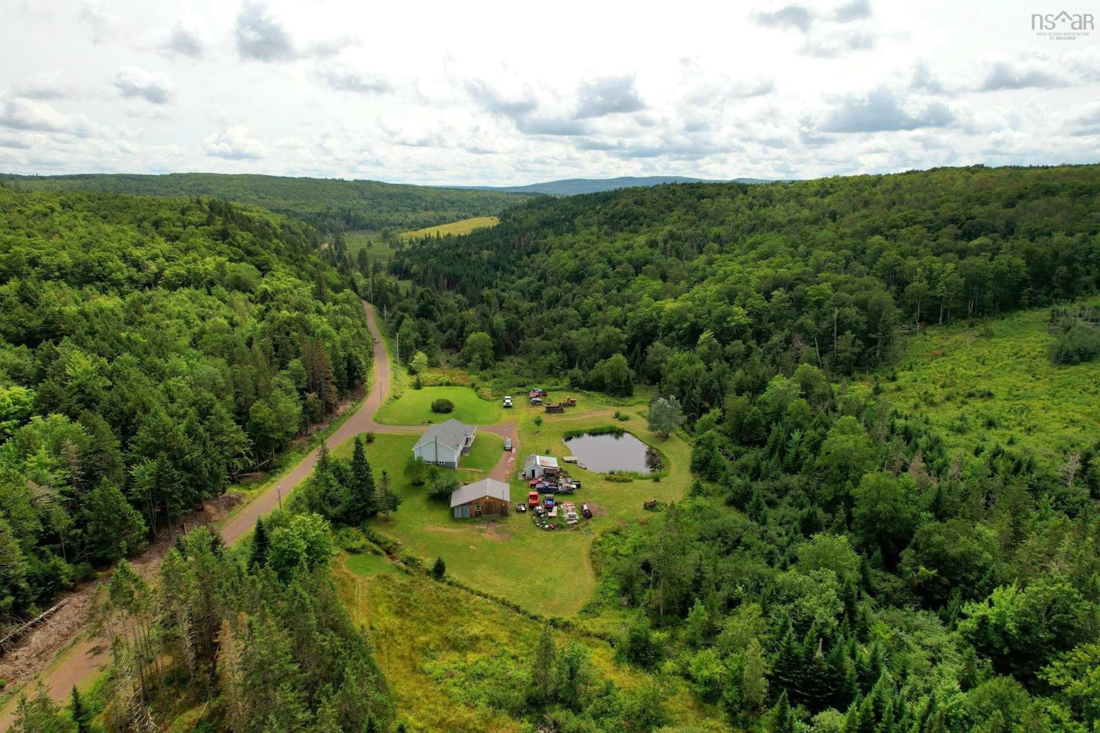 A pic from outside/outdoor area/front of a property/back of a property/a pic from drone, forest/trees view for 1522 Matheson Brook, Tatamagouche Nova Scotia B0K 1V0