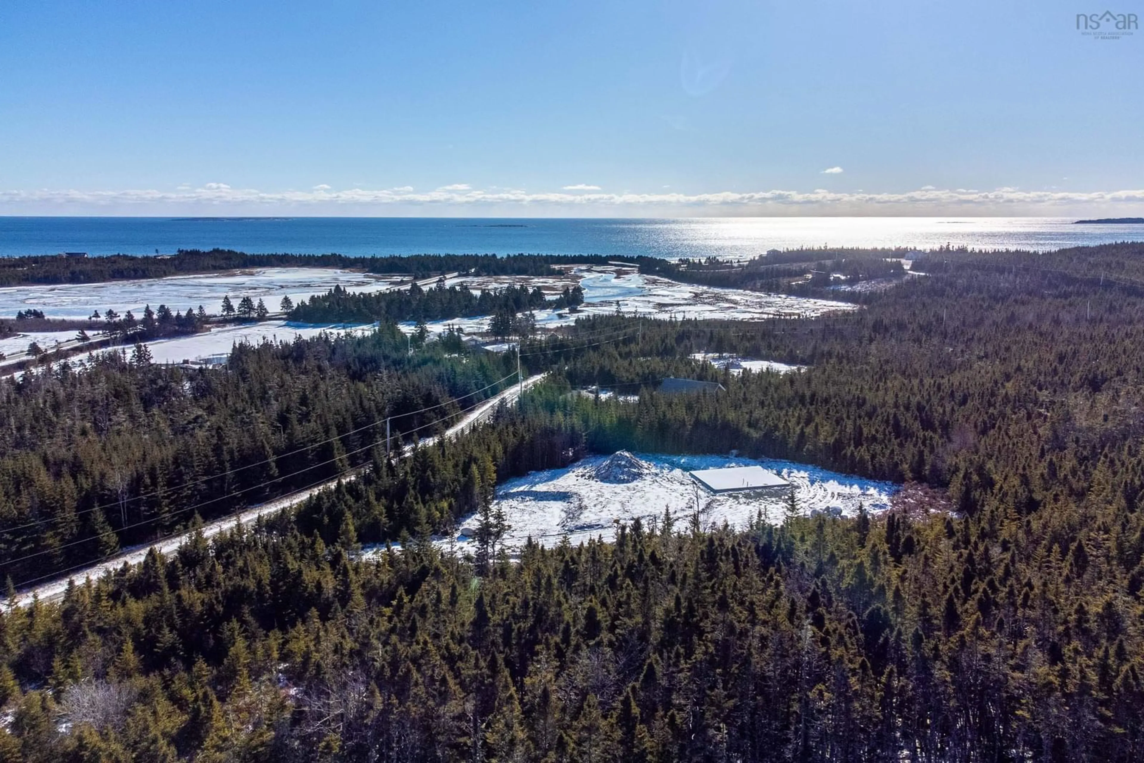 A pic from outside/outdoor area/front of a property/back of a property/a pic from drone, water/lake/river/ocean view for 242 Boosit Lane, Clam Bay Nova Scotia B0J 2Y0