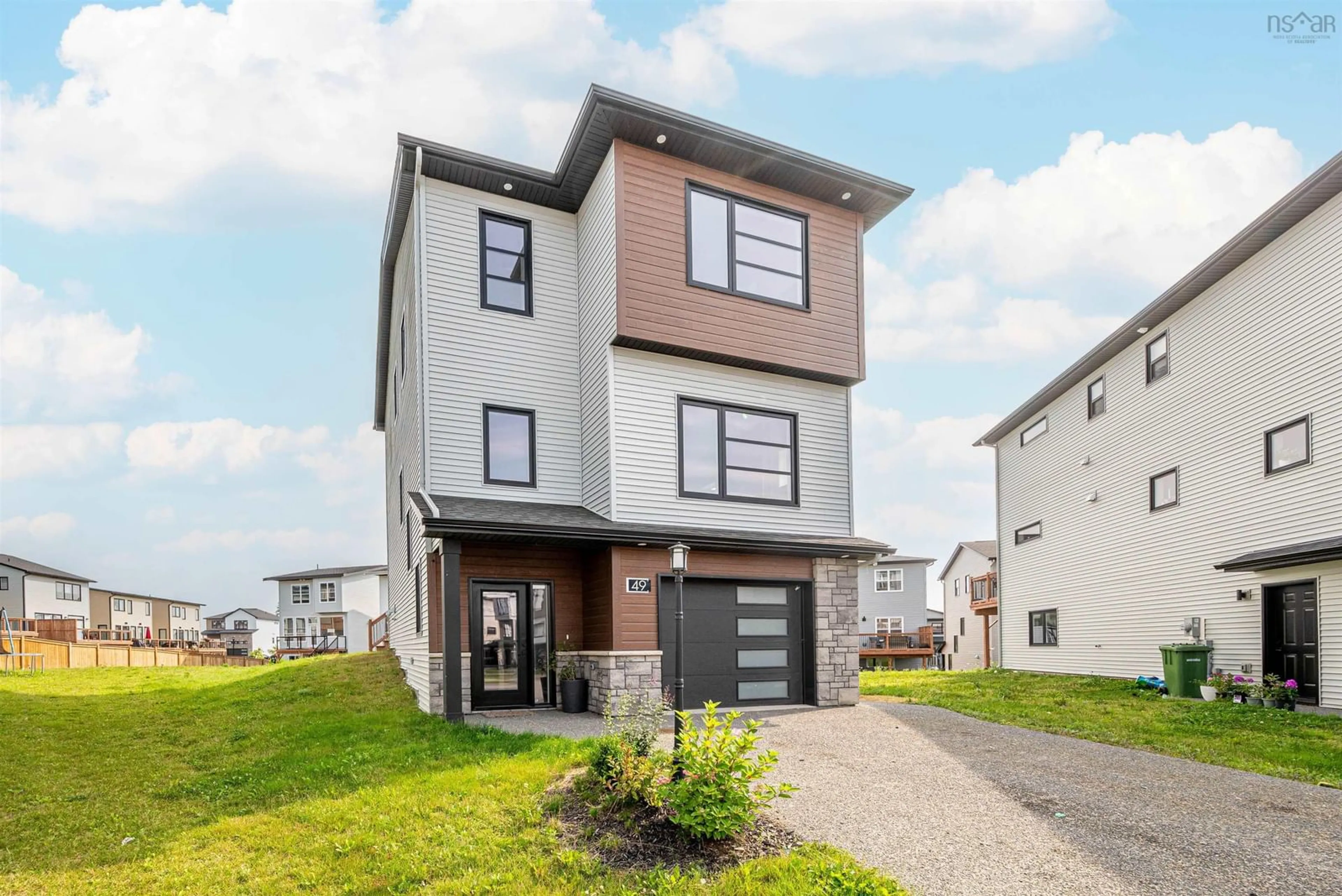 Home with vinyl exterior material, street for 49 Chardonnay Crt, Timberlea Nova Scotia B3T 0L4