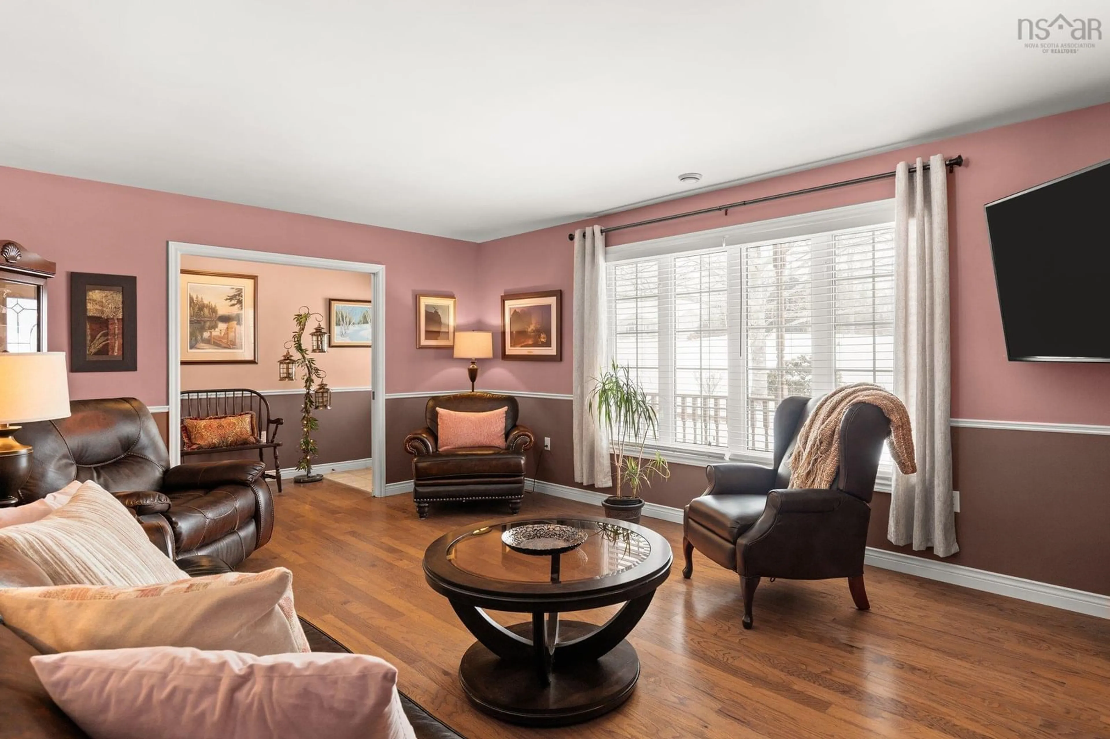 Living room with furniture, wood/laminate floor for 23 Delaney Dr, Beaver Bank Nova Scotia B4G 1E4