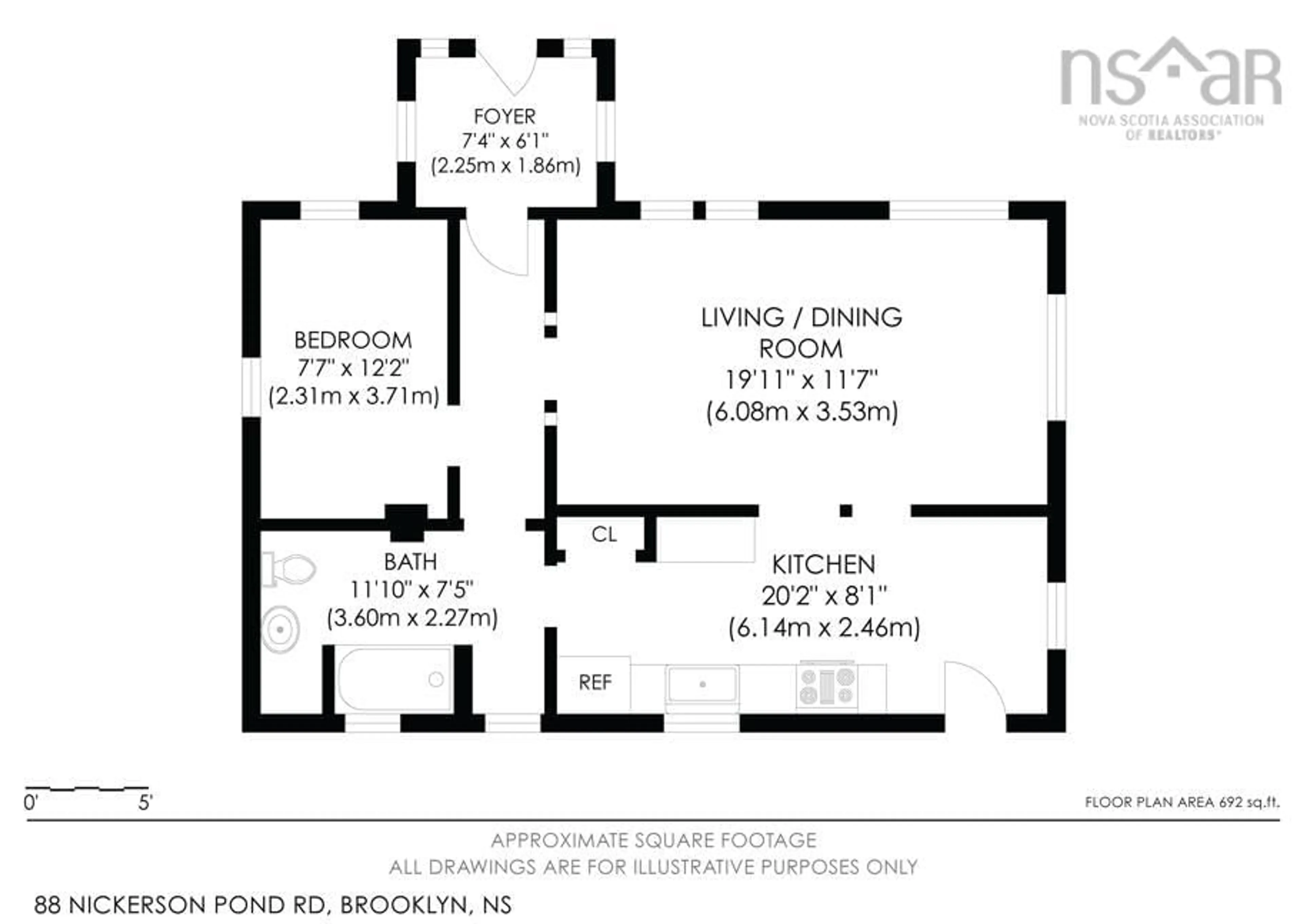 Floor plan for 88 Nickerson Pond Rd, Brooklyn Nova Scotia B0T 1K0