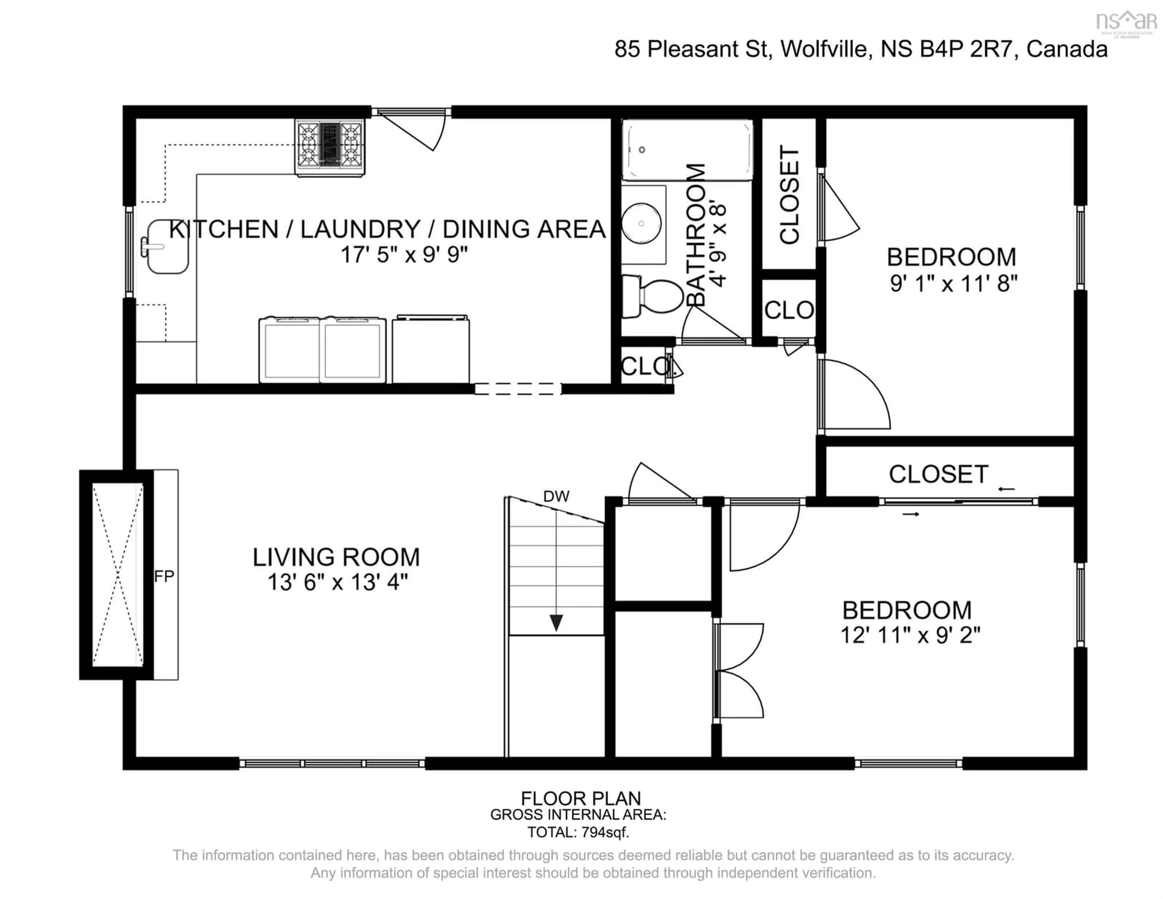 Floor plan for 85/87 Pleasant St, Wolfville Nova Scotia B4P 2R7