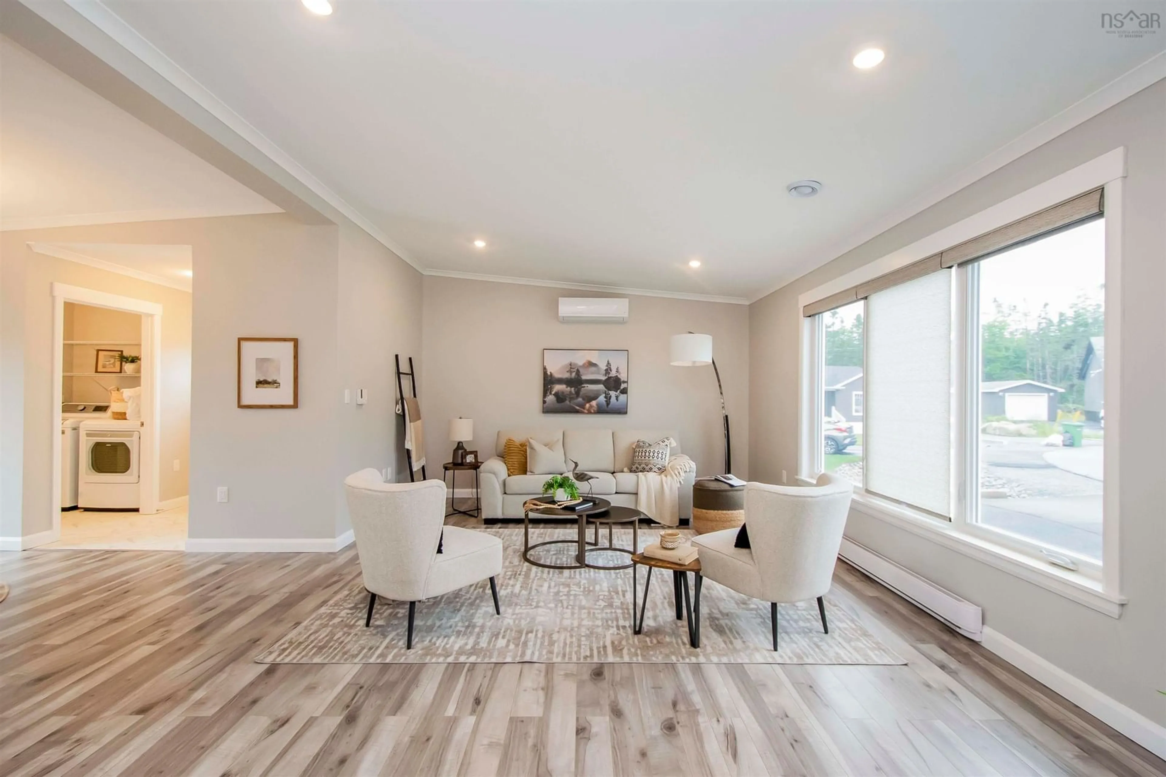 Living room with furniture, wood/laminate floor for 42 Mossberry Close, Hubley Nova Scotia B3Z 0S9