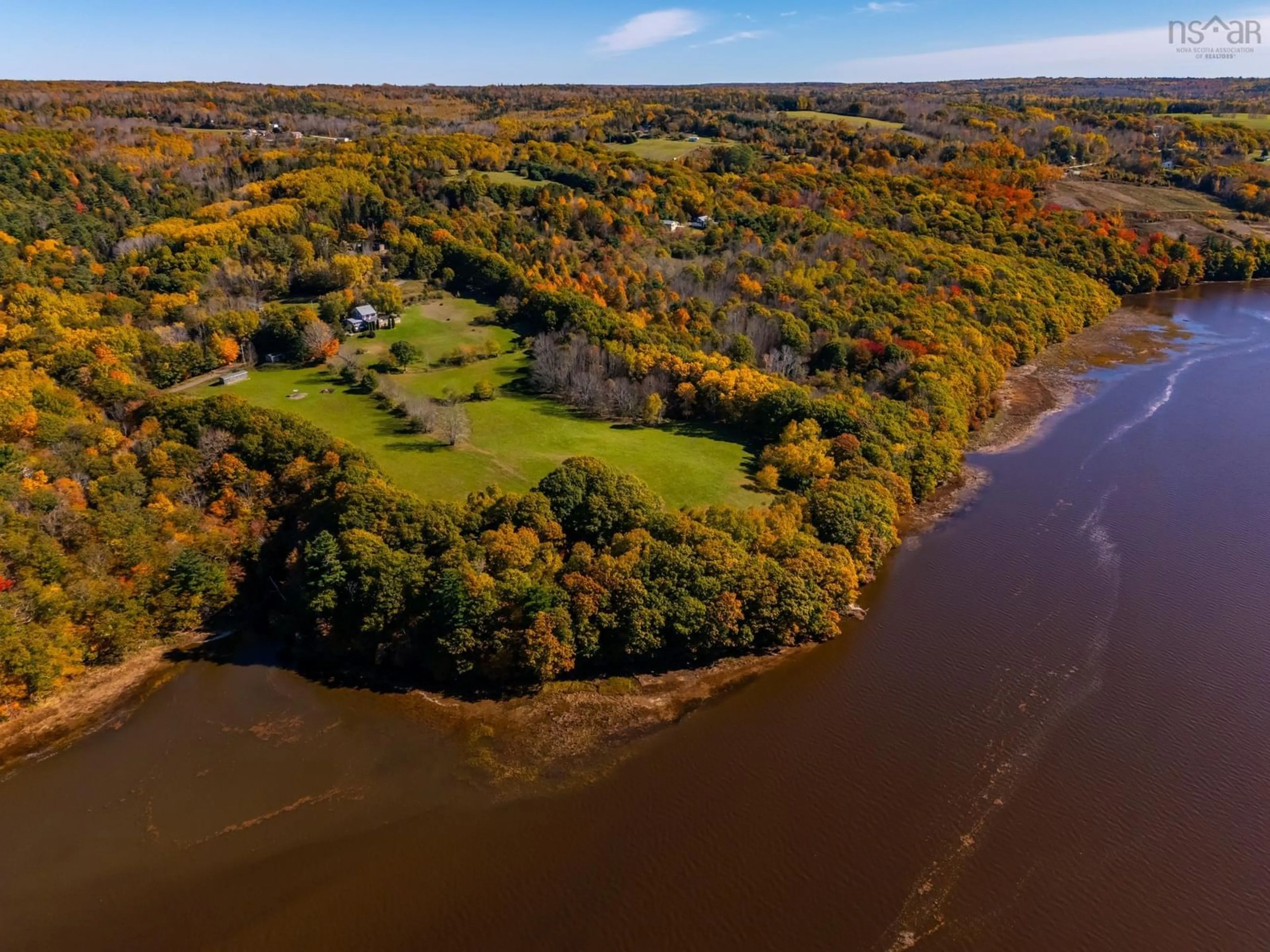 A pic from outside/outdoor area/front of a property/back of a property/a pic from drone, water/lake/river/ocean view for 481 Chute Rd, Bear River Nova Scotia B0S 1B0