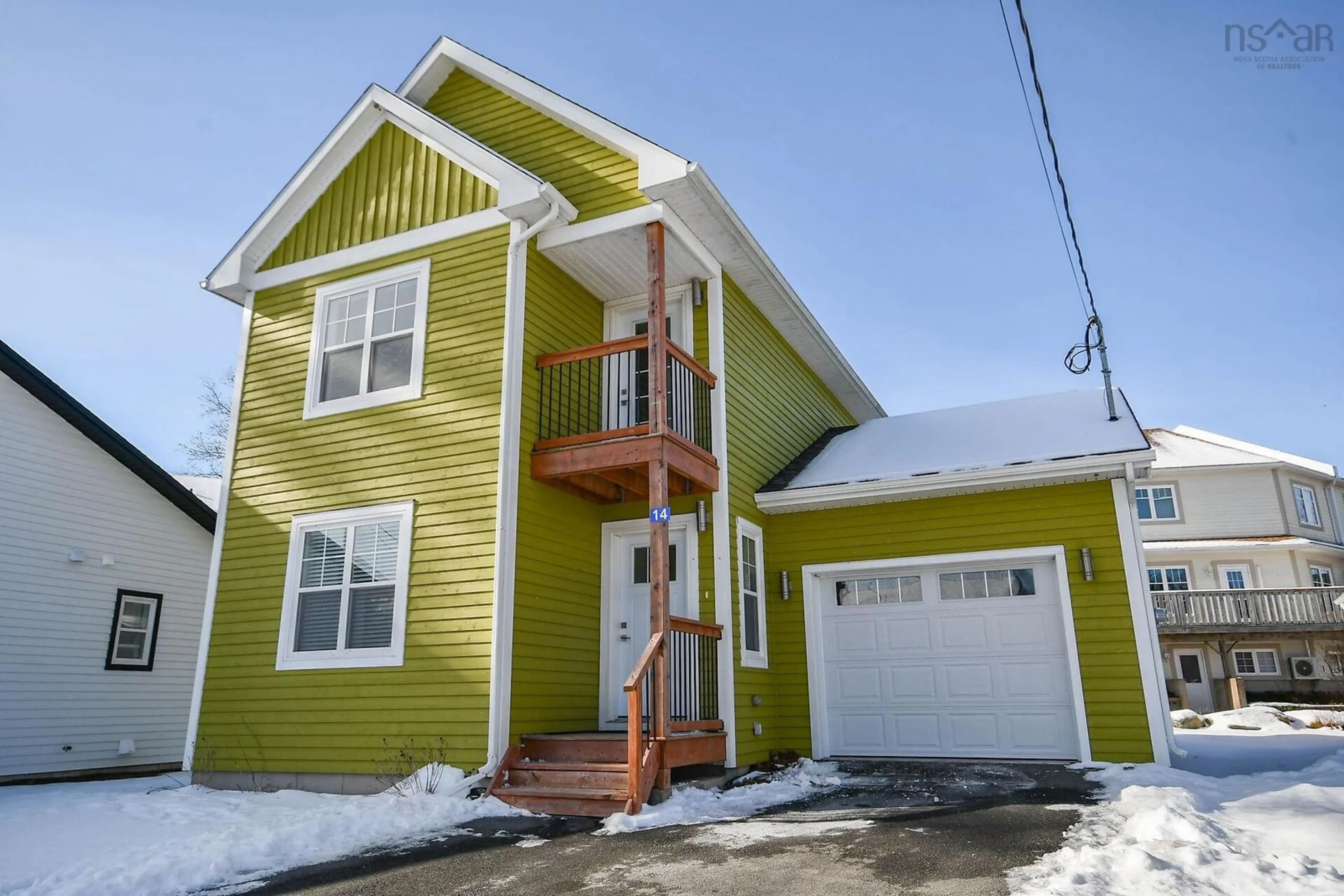 Home with vinyl exterior material, street for 14 Elsie Tolson Way, Bedford Nova Scotia B4A 0K3