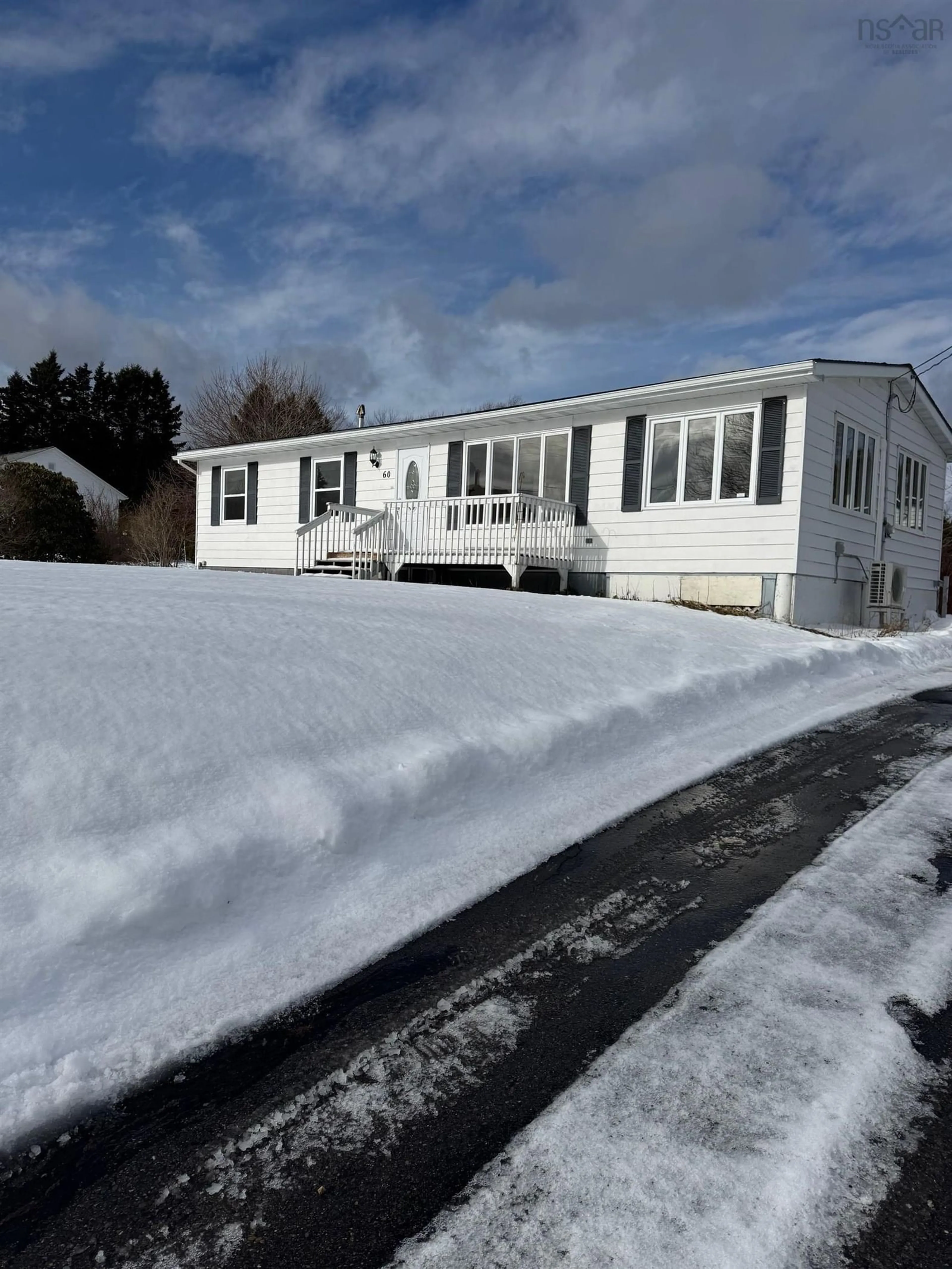 Home with vinyl exterior material, street for 60 North Side Rd, Riverport Nova Scotia B0J 2W0