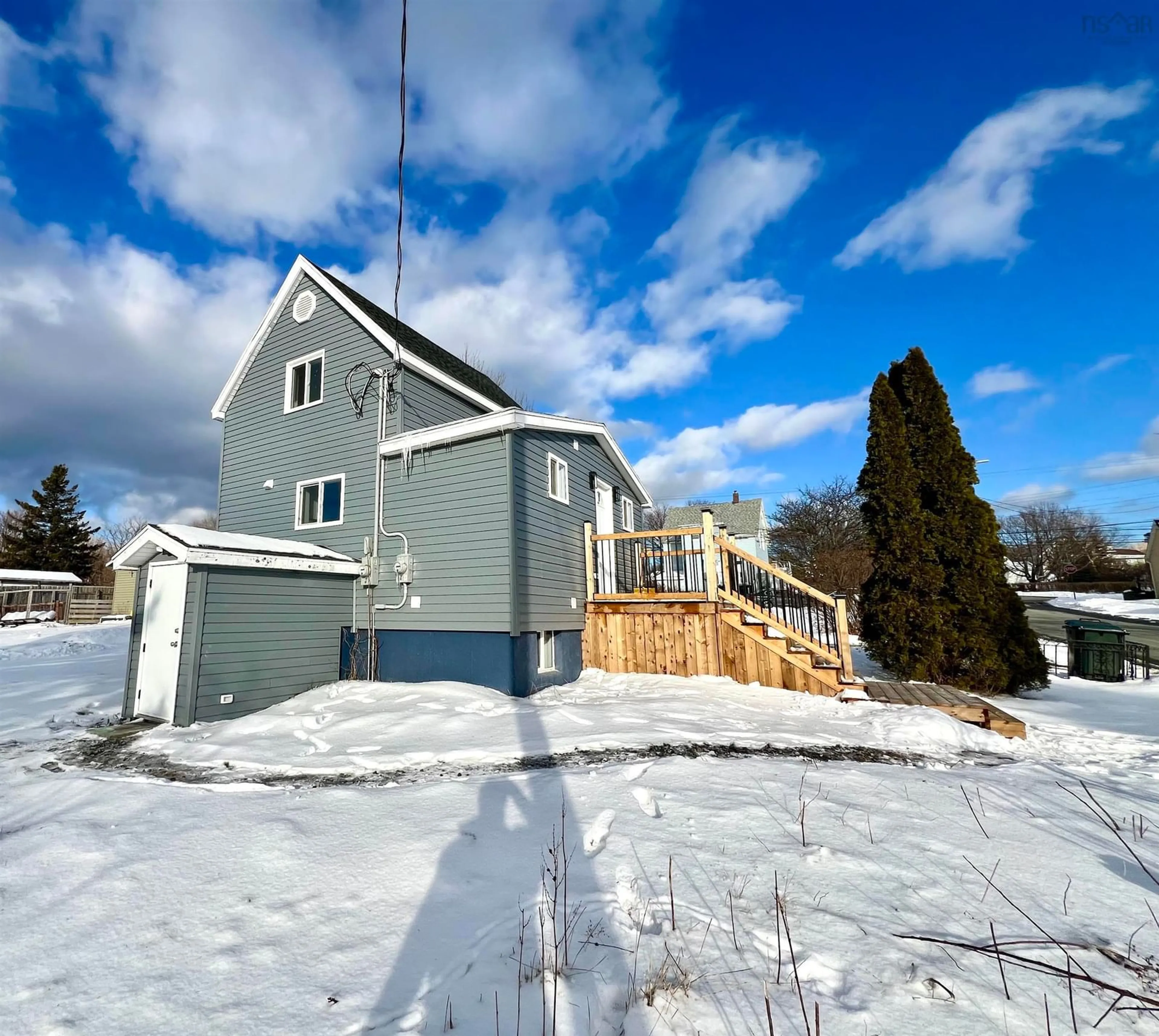 A pic from outside/outdoor area/front of a property/back of a property/a pic from drone, street for 171 Forrest St, Sydney Mines Nova Scotia B1V 2B6